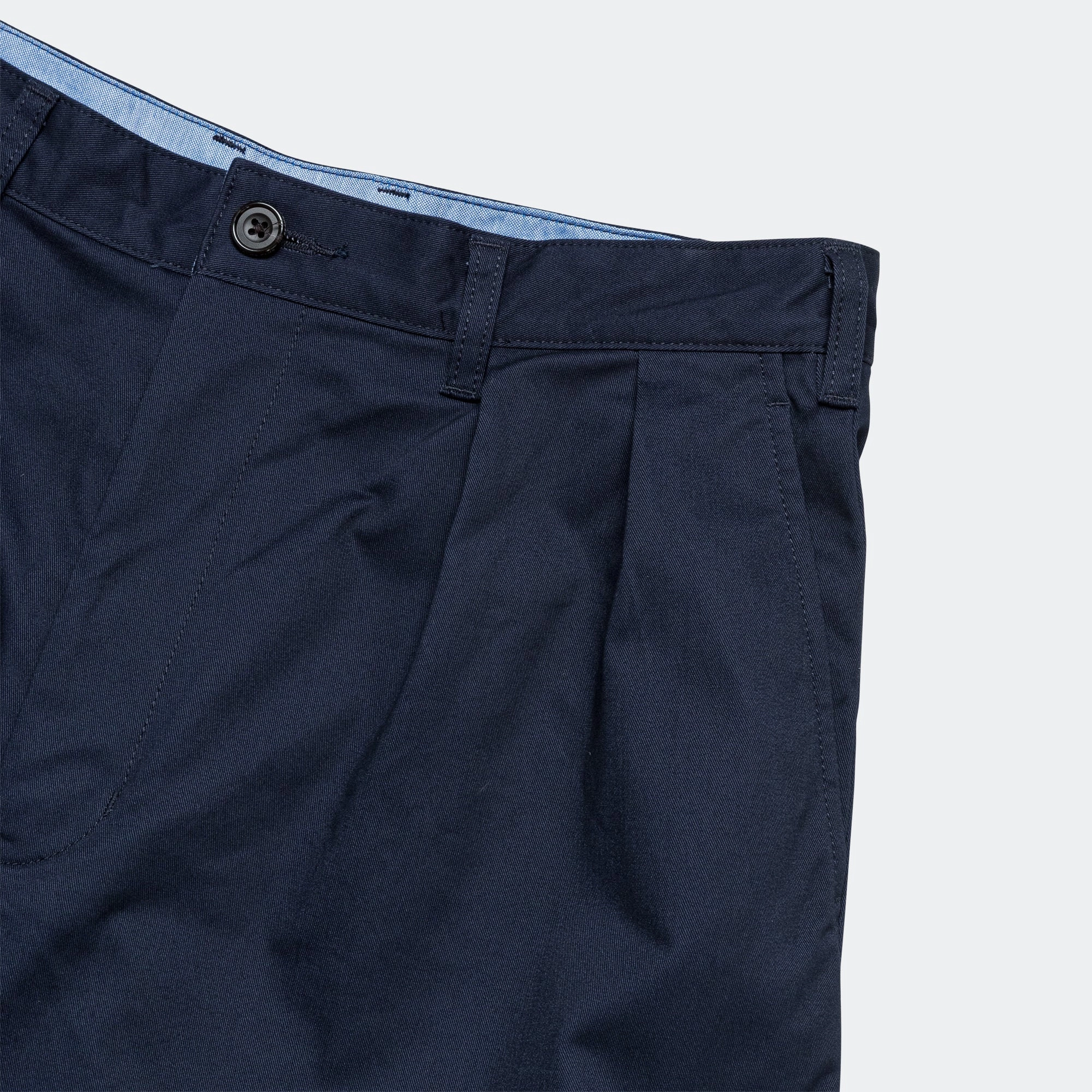 RecycledPolyester Versatile Fashion 2 Pleats Trousers Twill - Navy