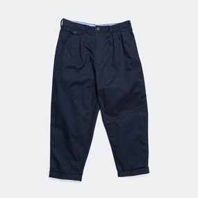 2 Pleats Trousers Twill - Navy Stay Dry