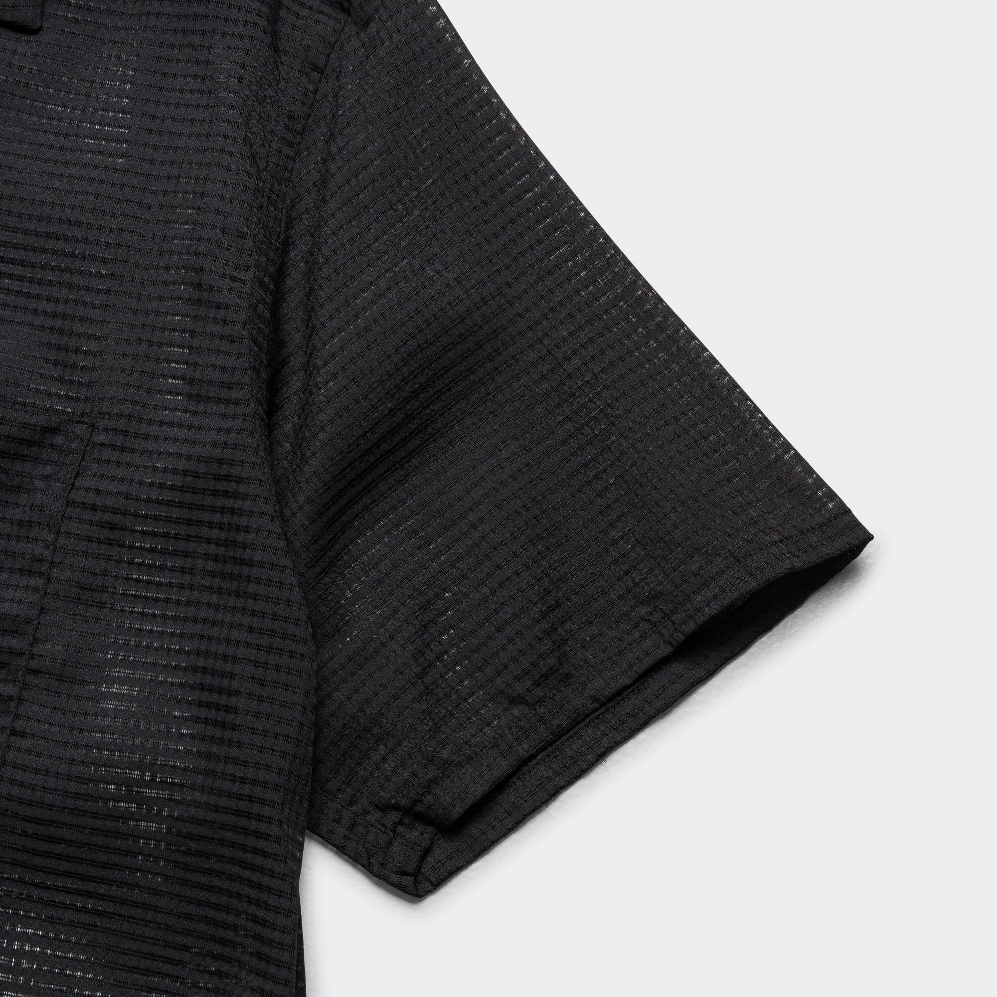 Designer Touch hypoallergenic Open Collar Mesh SS Shirt - Black