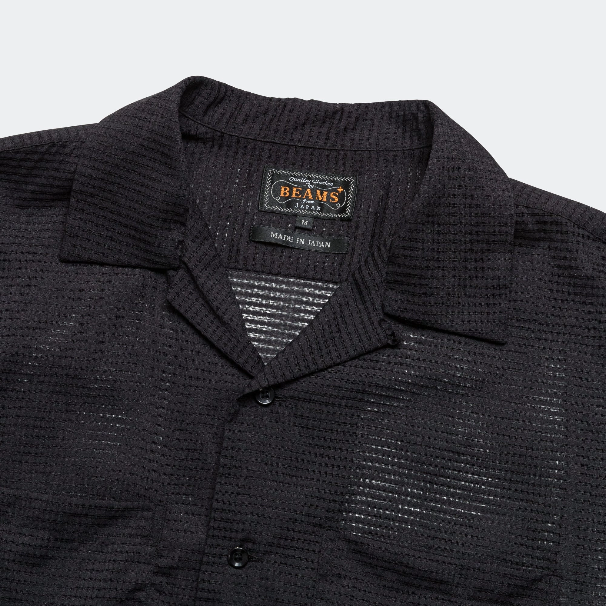 Open Collar Mesh SS Shirt - Black Casual Hangout