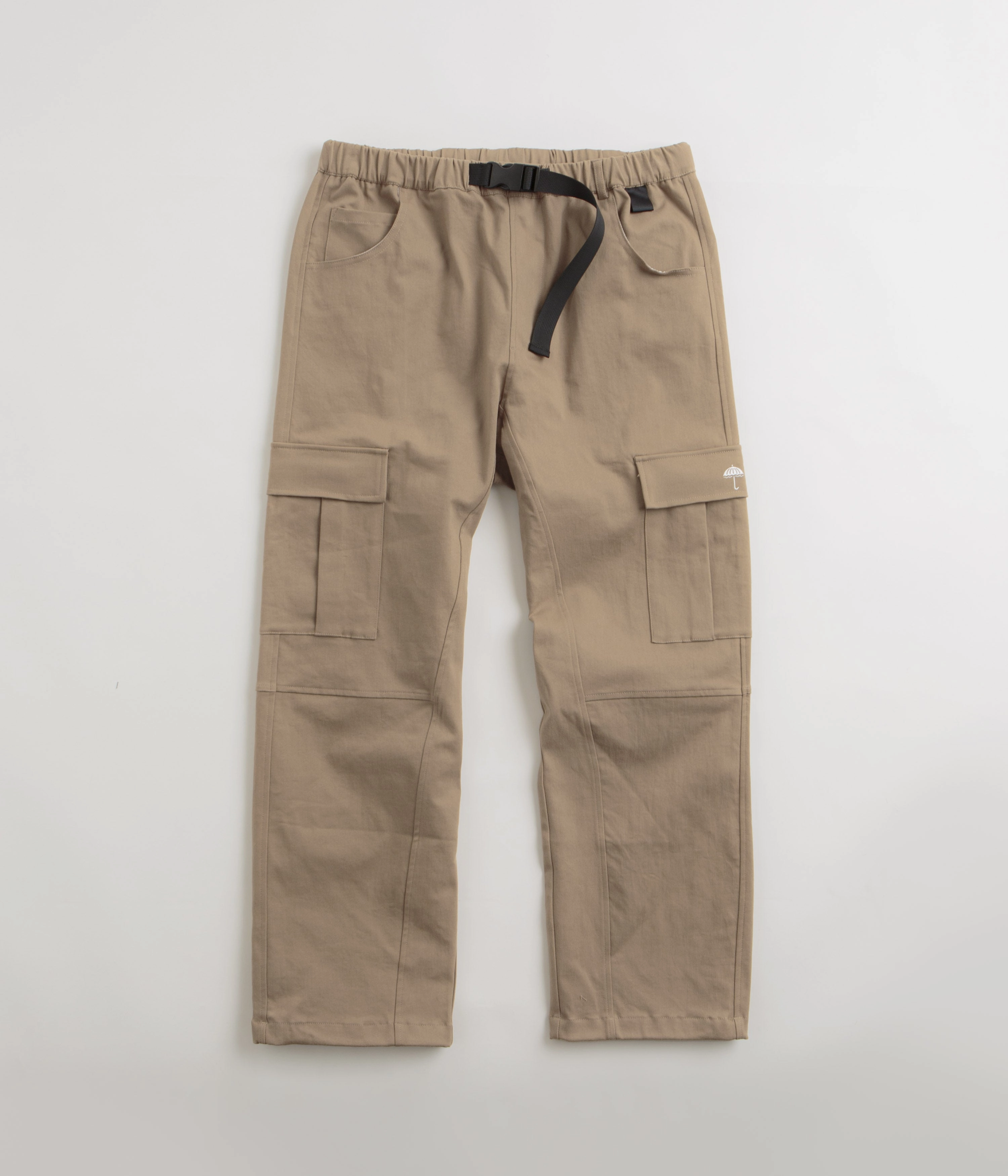 Helas Buck Cargo Pants - Beige Form Fitting Plaid detail