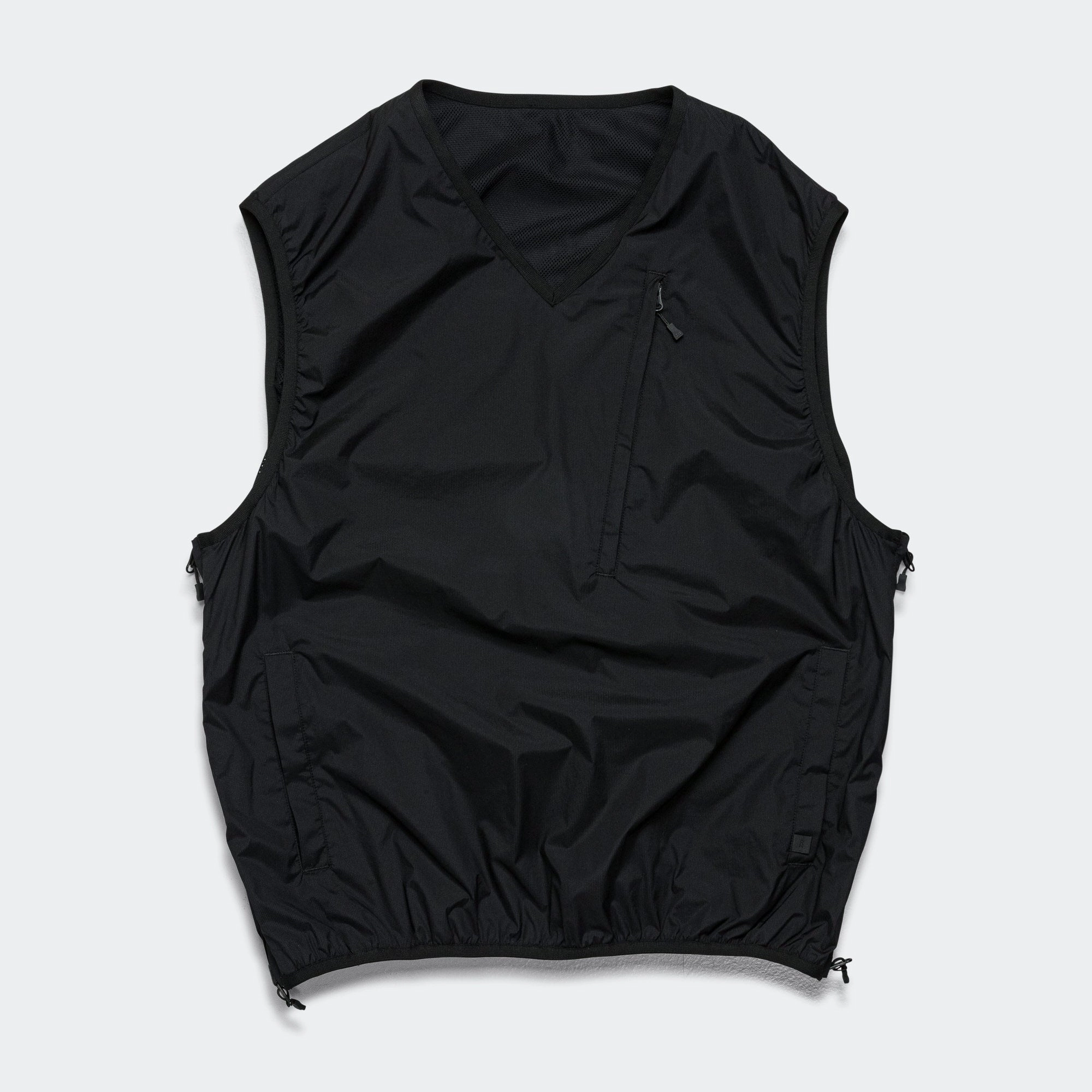 Tech Reversible Field Vest - Black Thermal Regulating Hoodie Mesh Venting