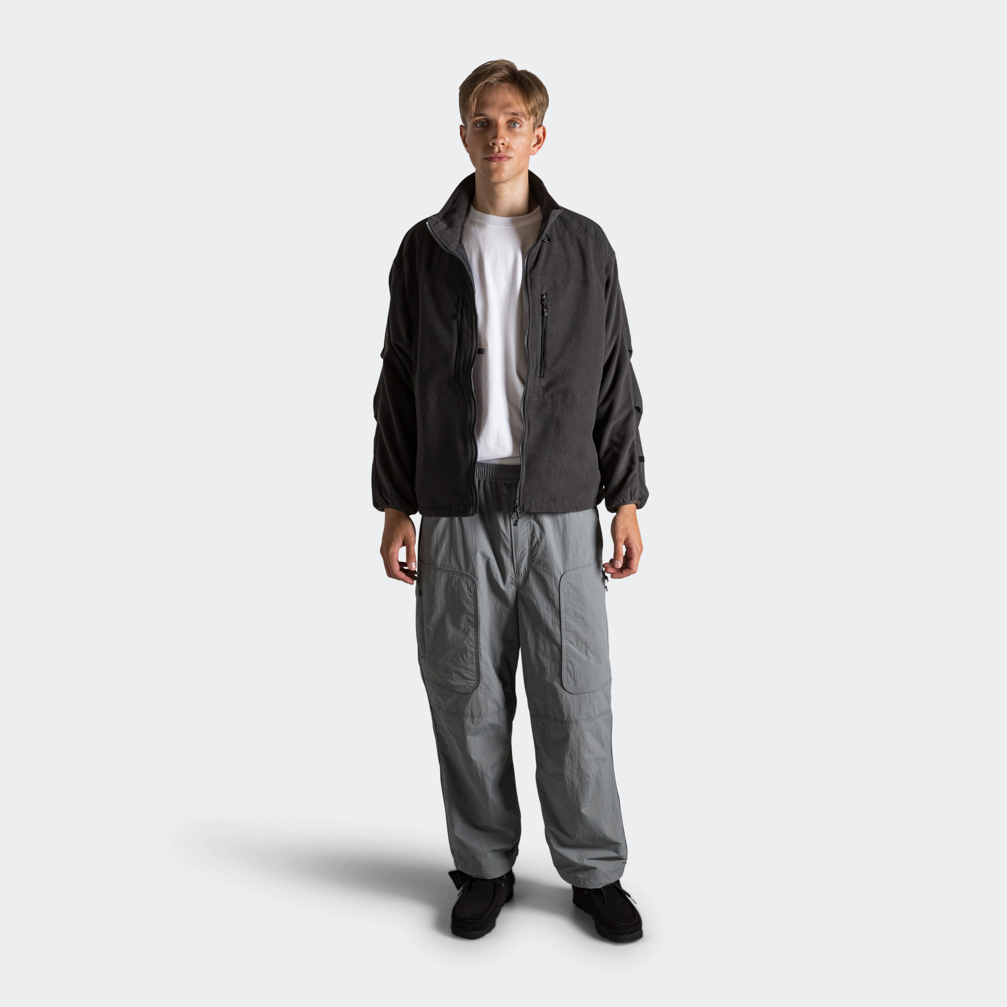 Bold Waistband Dynamic Flex Panels Tech Ex-Weather Pants - Light Gray