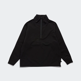 Interchangeable Liners clean design Tech Half-Zip Stand Jacket - Black