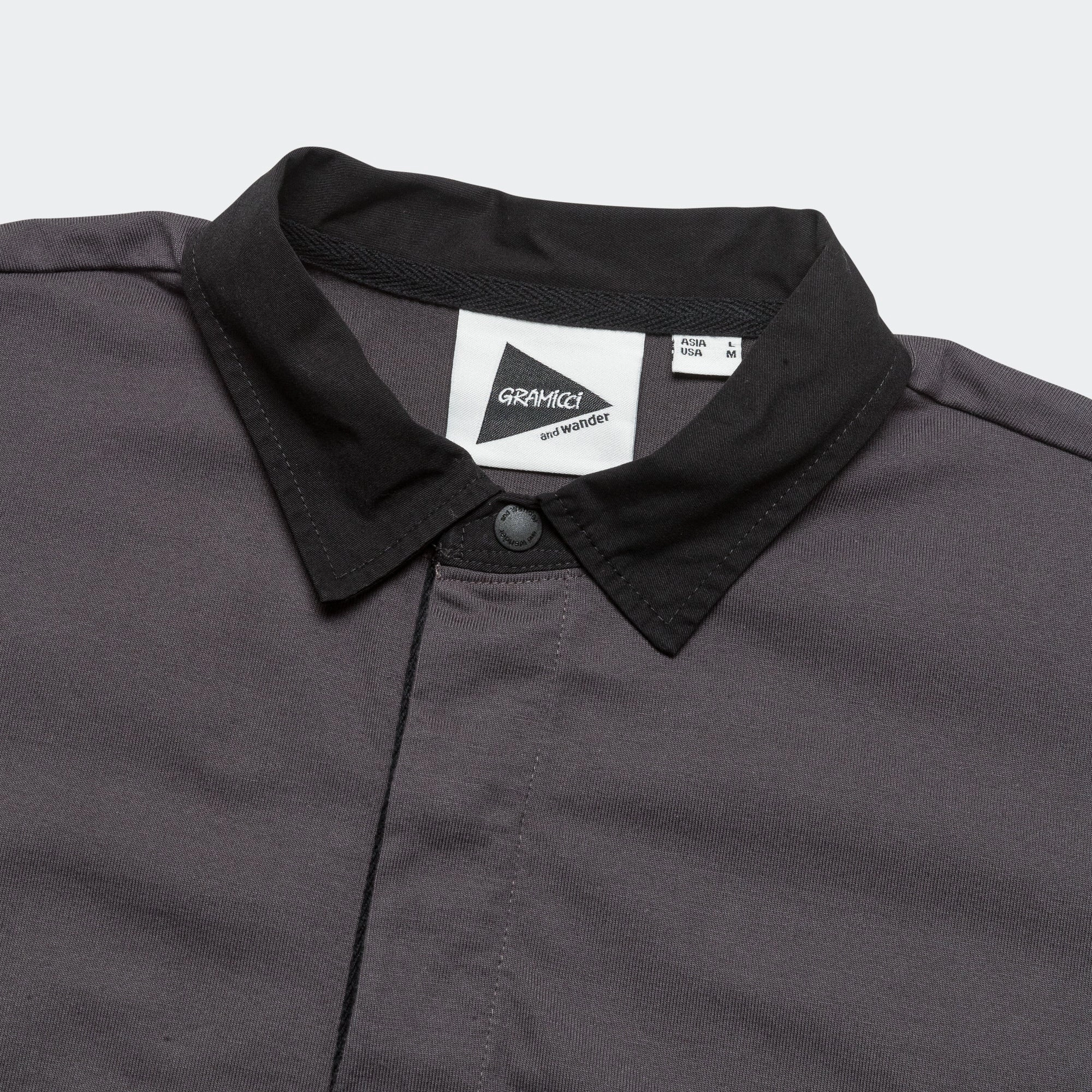 Lightweight Material Contemporary Design Tech Rugby Shirt x and wander - Black