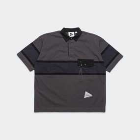 Mature Elegance Non Restrictive Fit Tech Rugby Shirt x and wander - Black