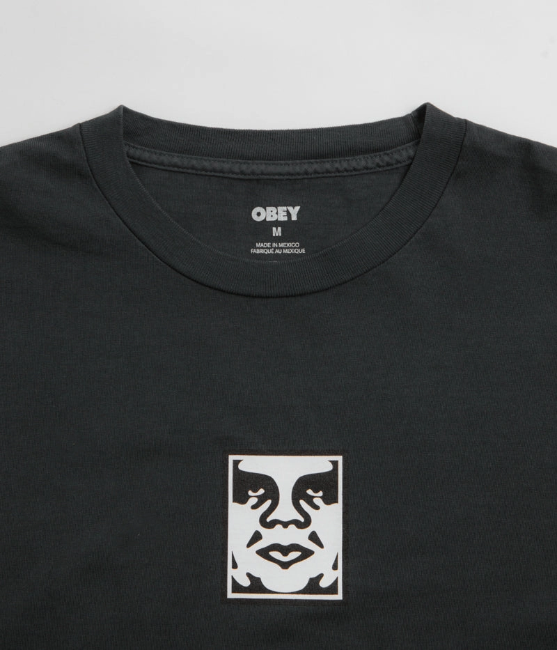 Soft Wearable soft look Obey Icon Face T-Shirt - Pigment True Vintage Black