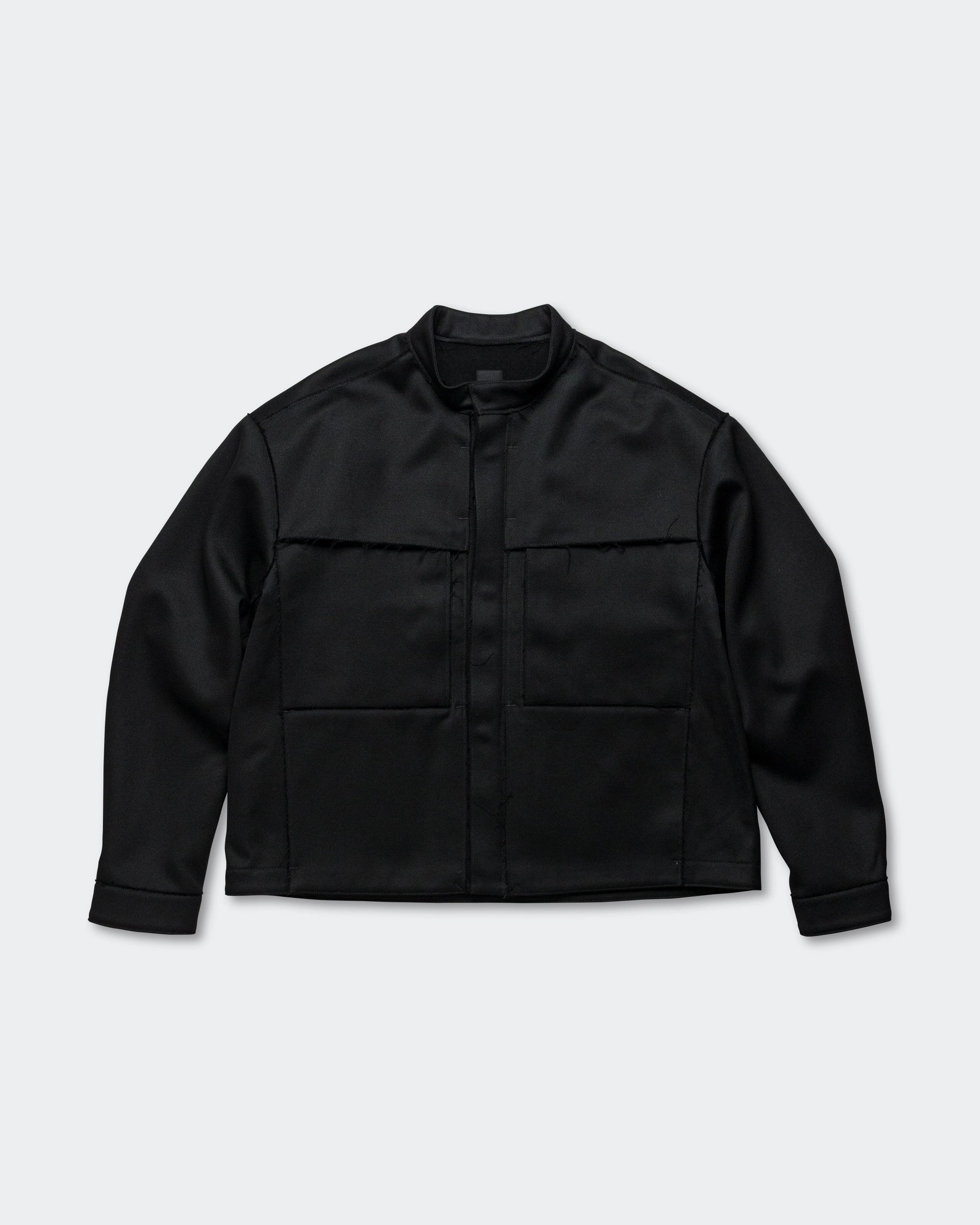 ESC Raw Cut Jacket - Black Relaxed Layers Crisp Look