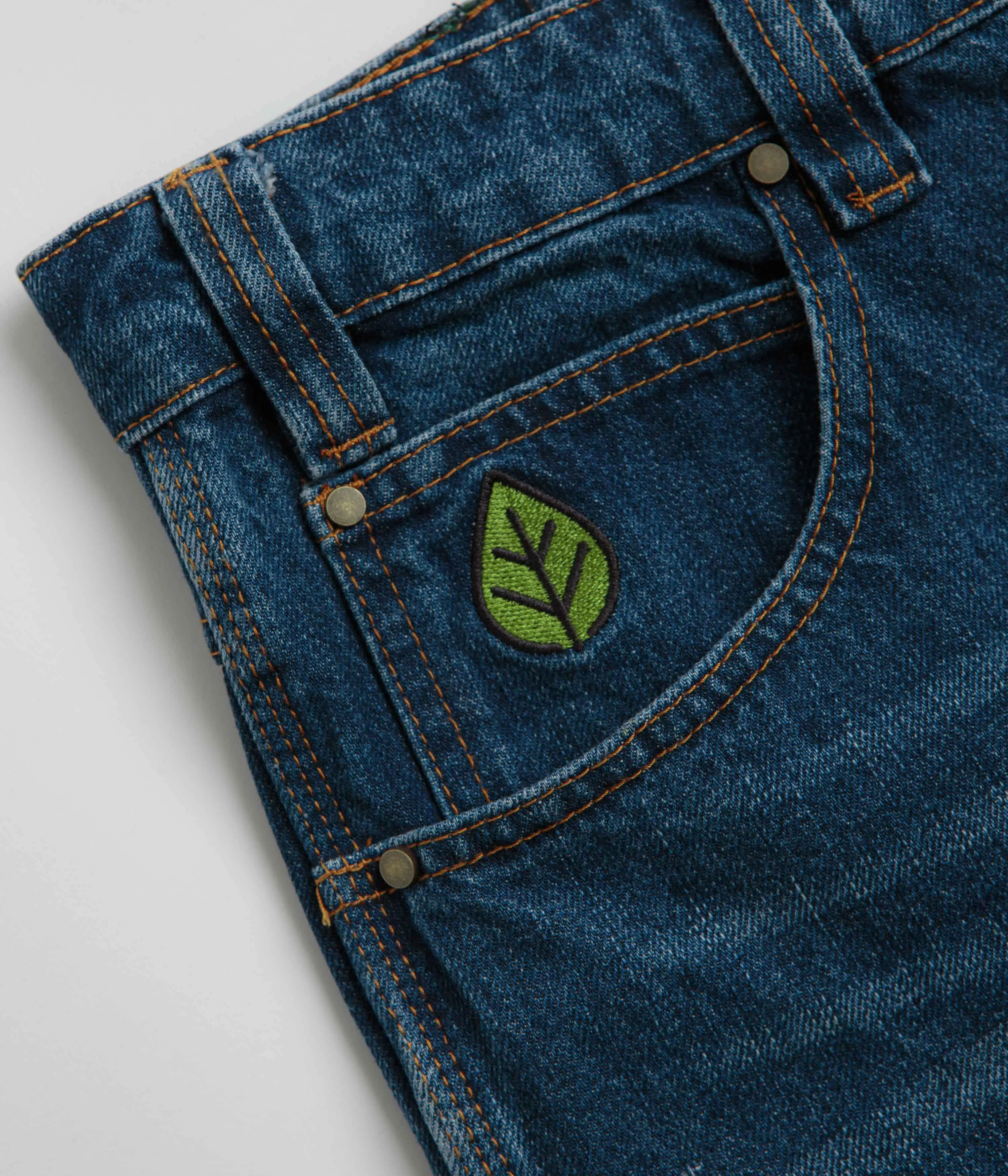 Port Pocket Design Butter Goods Weathergear Denim Shorts - Repaired Indigo