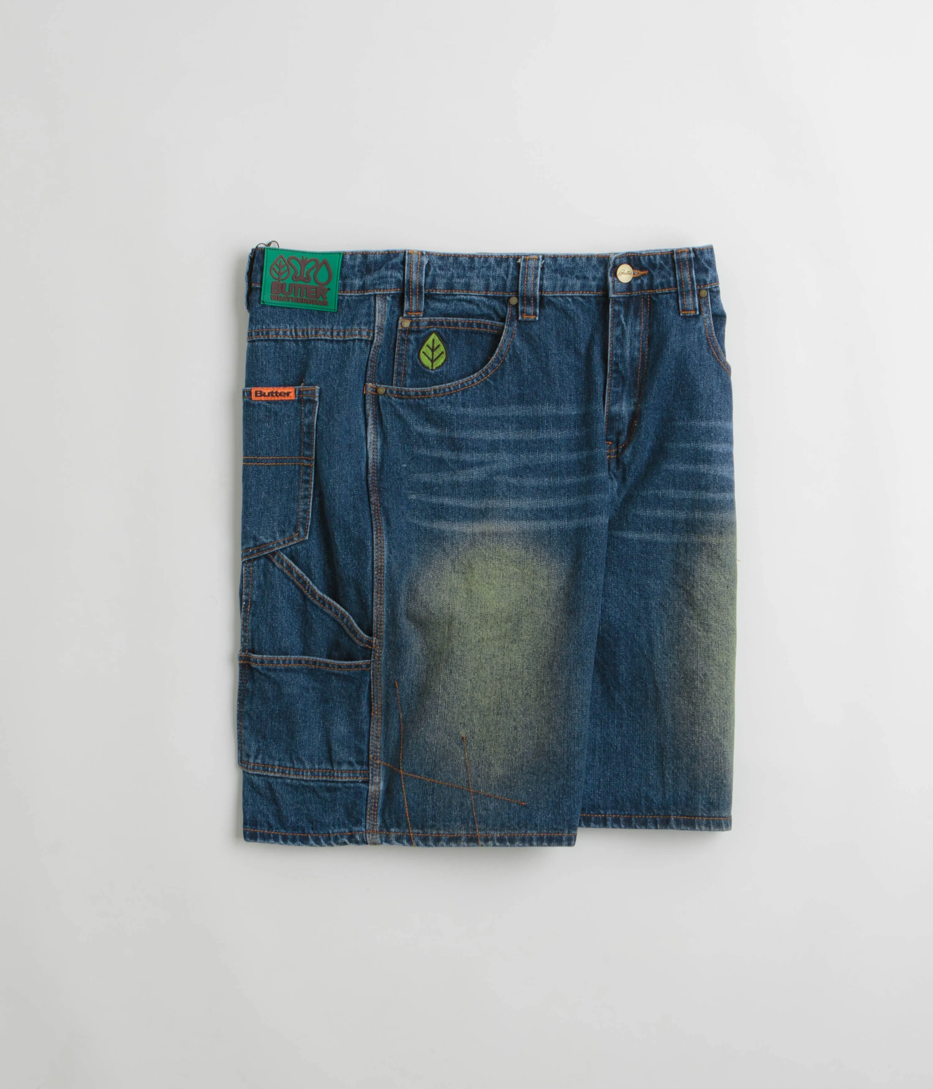 Butter Goods Weathergear Denim Shorts - Repaired Indigo Static Resistant Fibers Odor-resistant