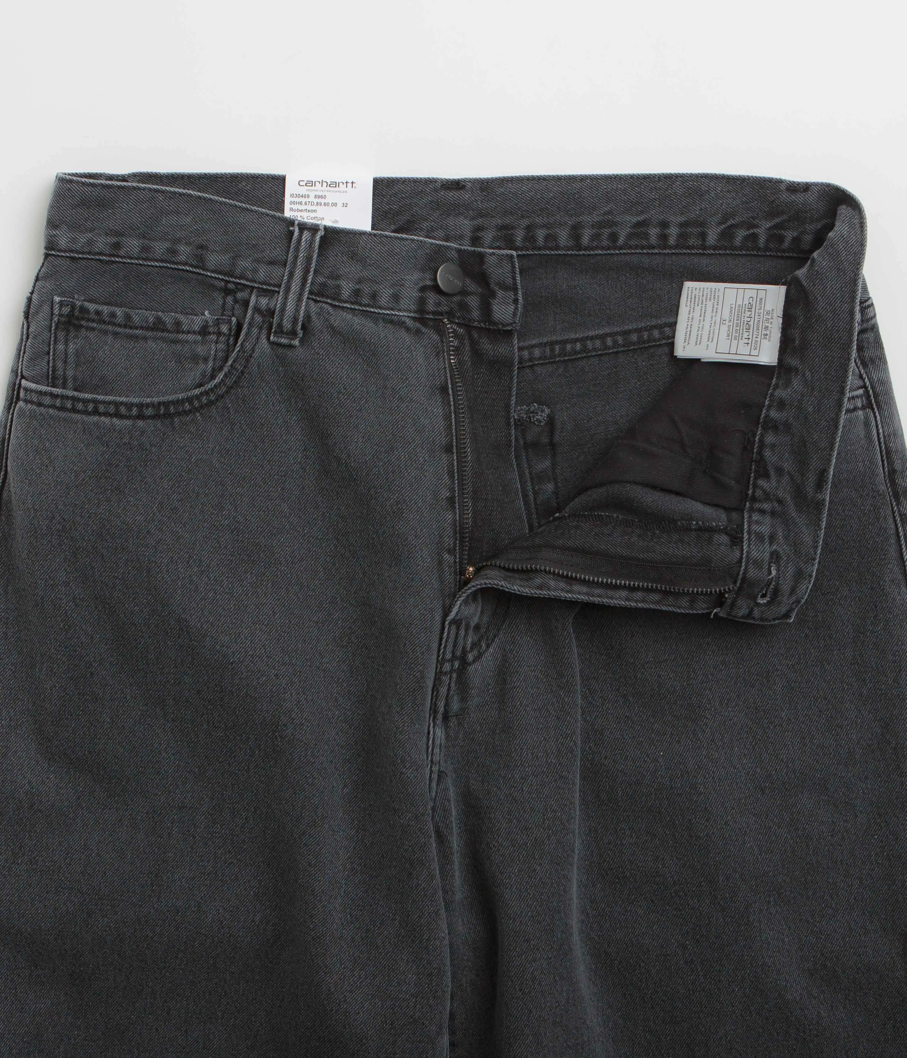 Fast Absorption Textile Carhartt Landon Shorts - Black Heavy Stone Wash