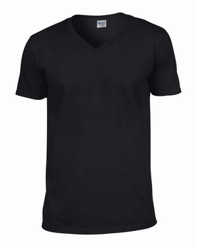 Soft Style Adult V-Neck T-Shirt | BLACK Chic and Cozy SeamlessConstruction