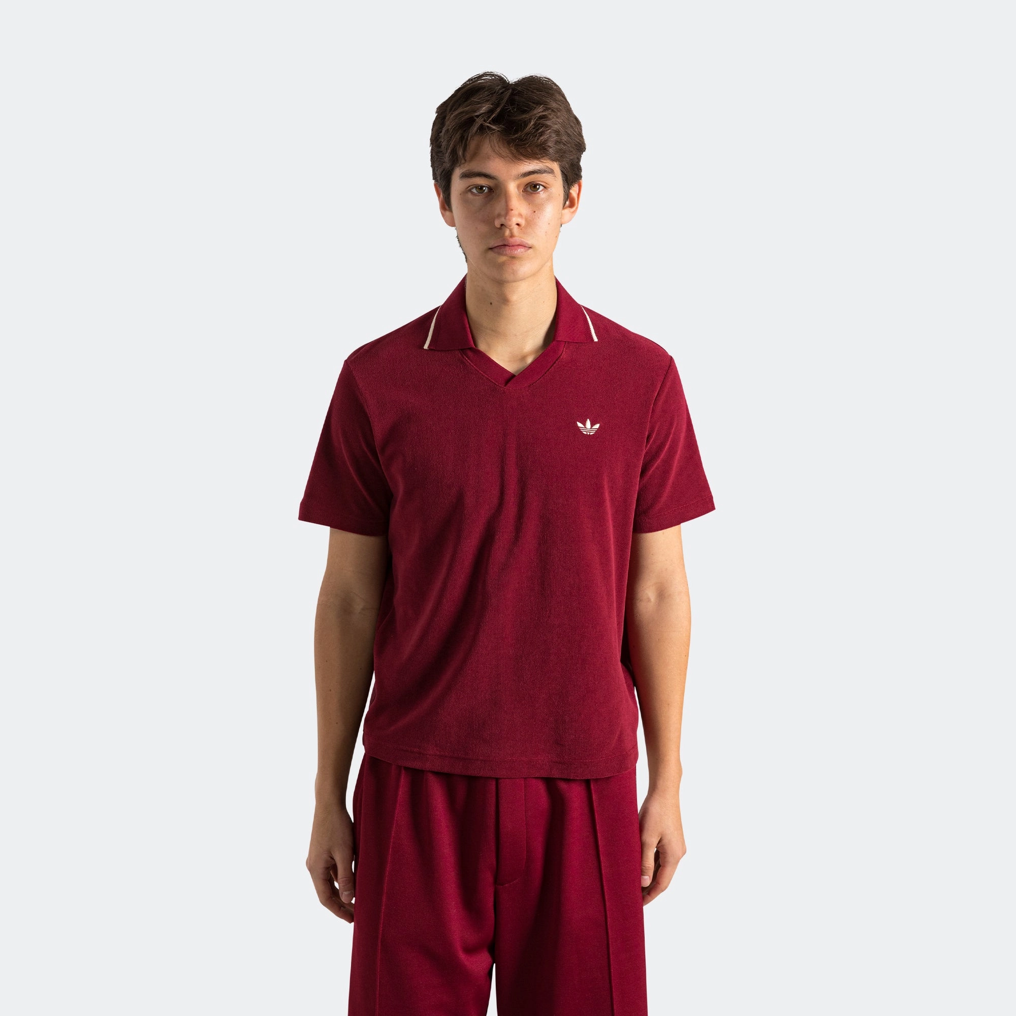 Terry Polo x Wales Bonner - Collegiate Burgundy Snag Free Surface