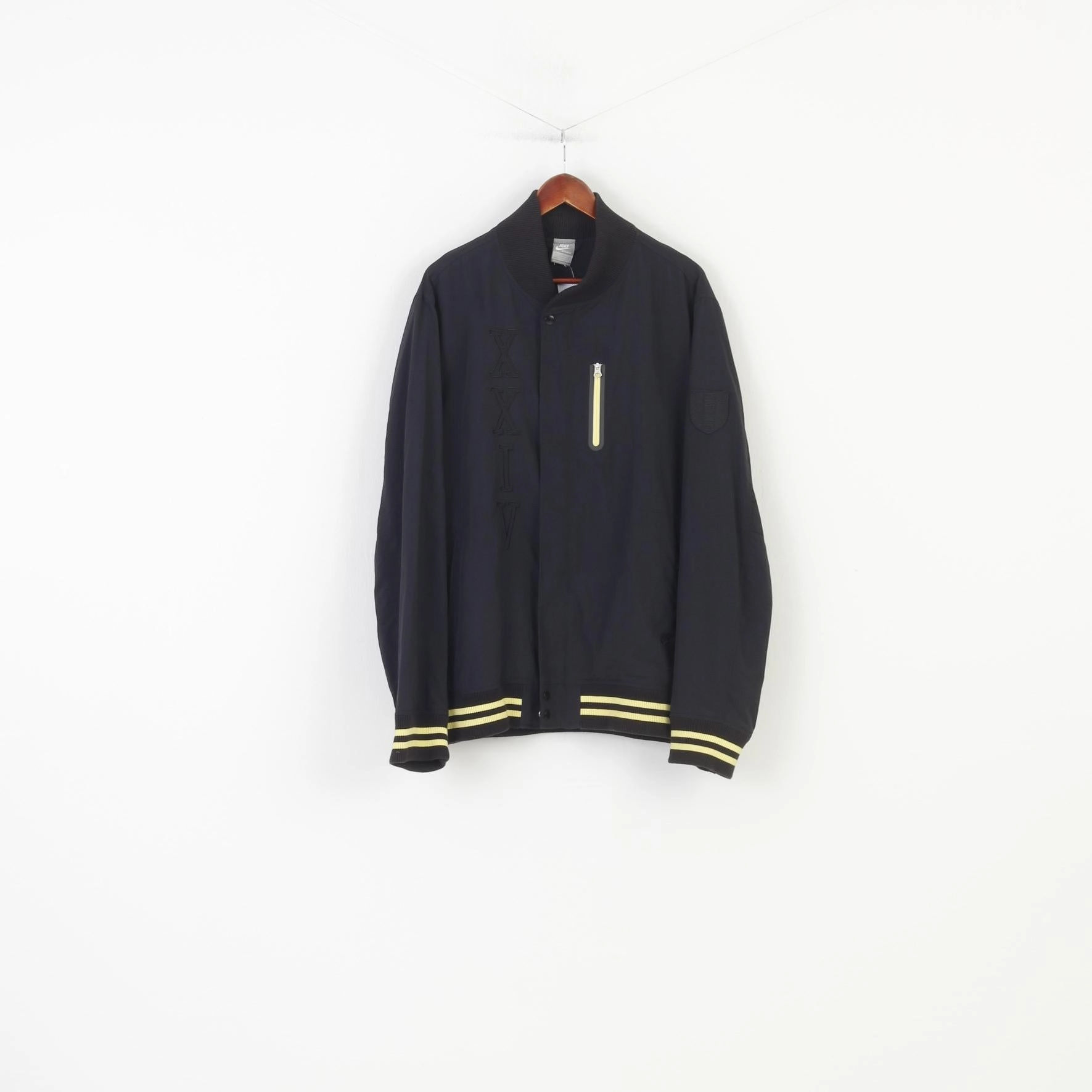 Inventory Nike Men XXL Jacket Black Sportswear XXIV Baseball Nylon Waterproof Vintage Full Zipper Top