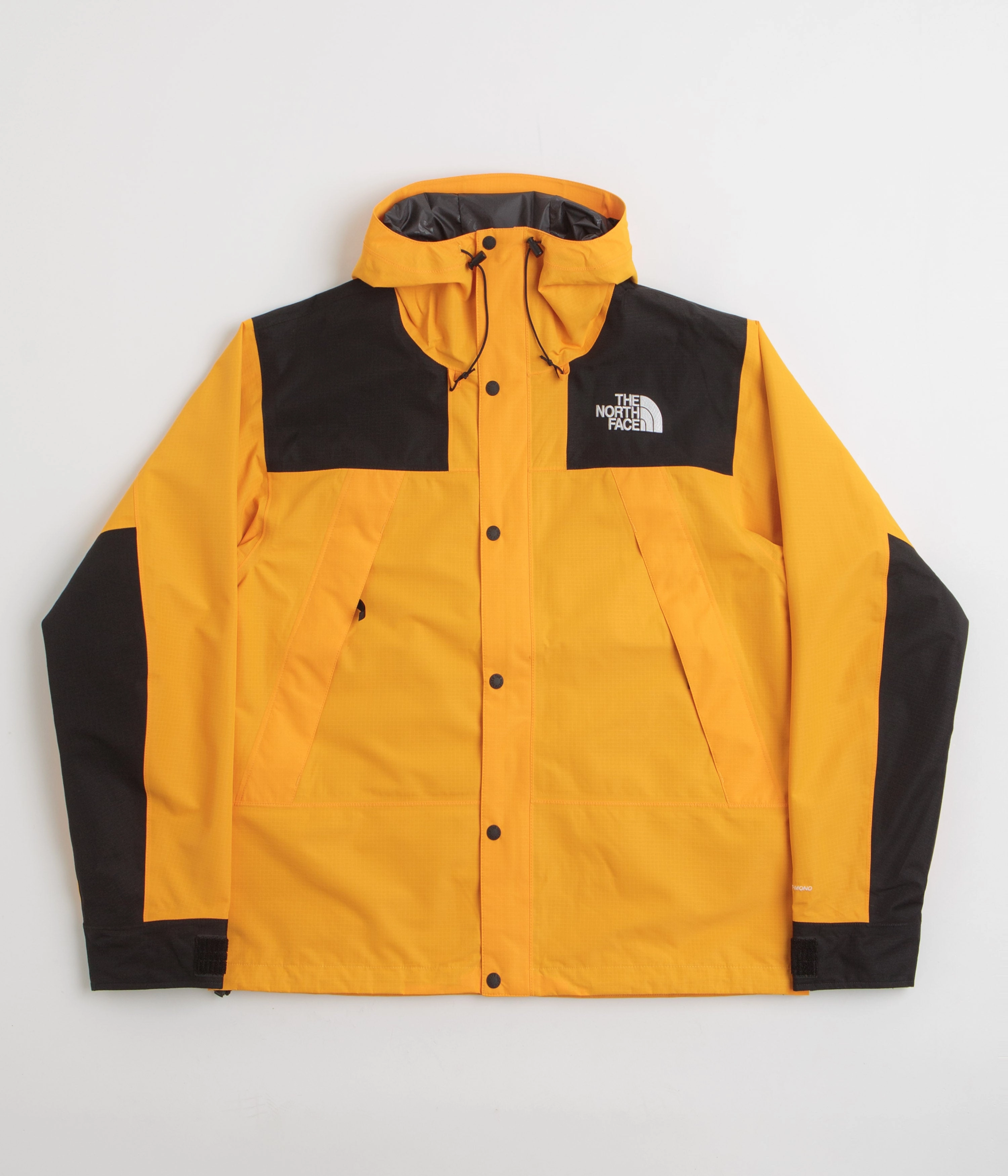 suitable for weekend getaways Rugged Outer Shell The North Face Dryvent Mono Mountain Jacket - Summit Gold / TNF Black