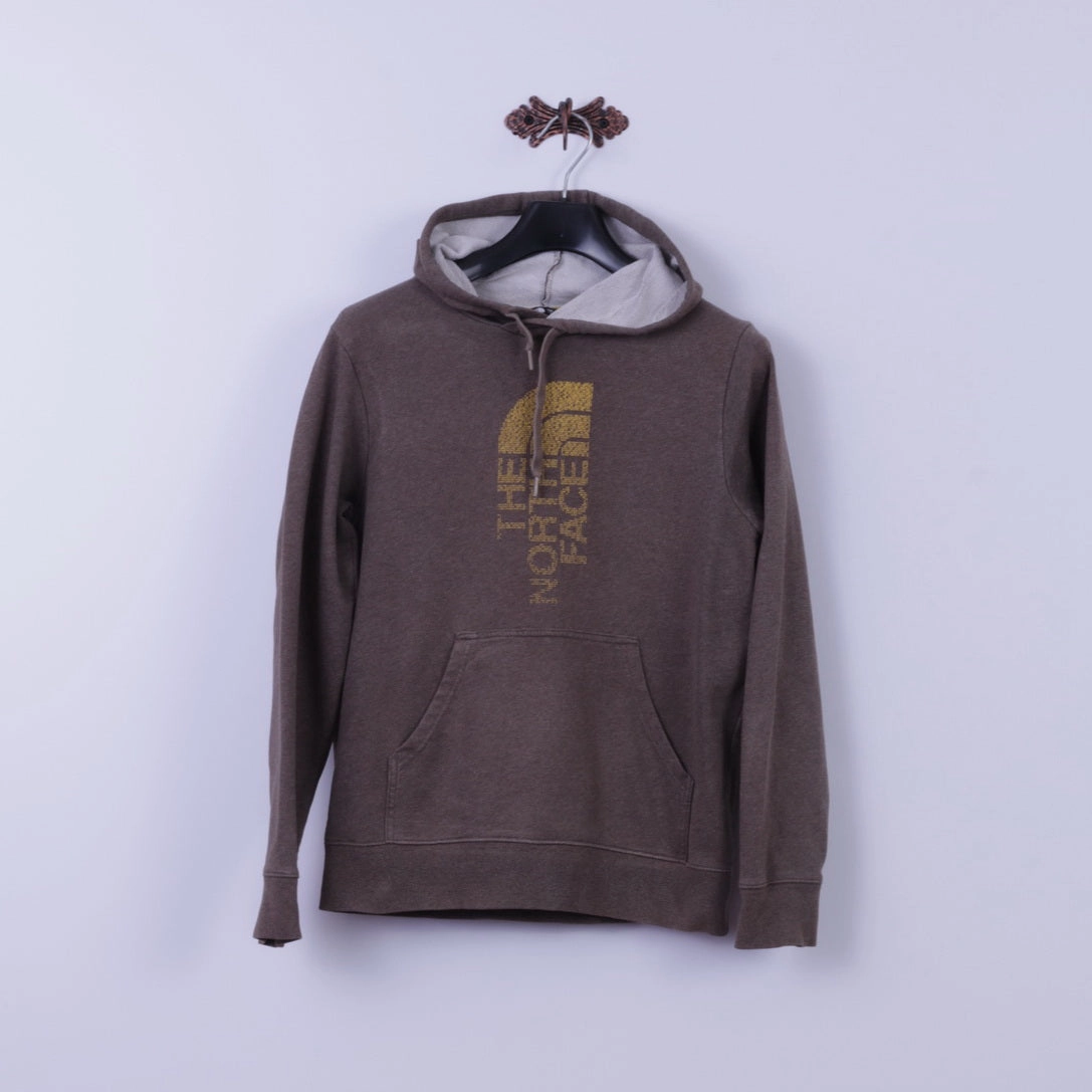 Home friendly product future prospects The North Face Mens XS Sweatshirt Brown Cotton Graphic Logo Kangaroo Pocket Hoodie