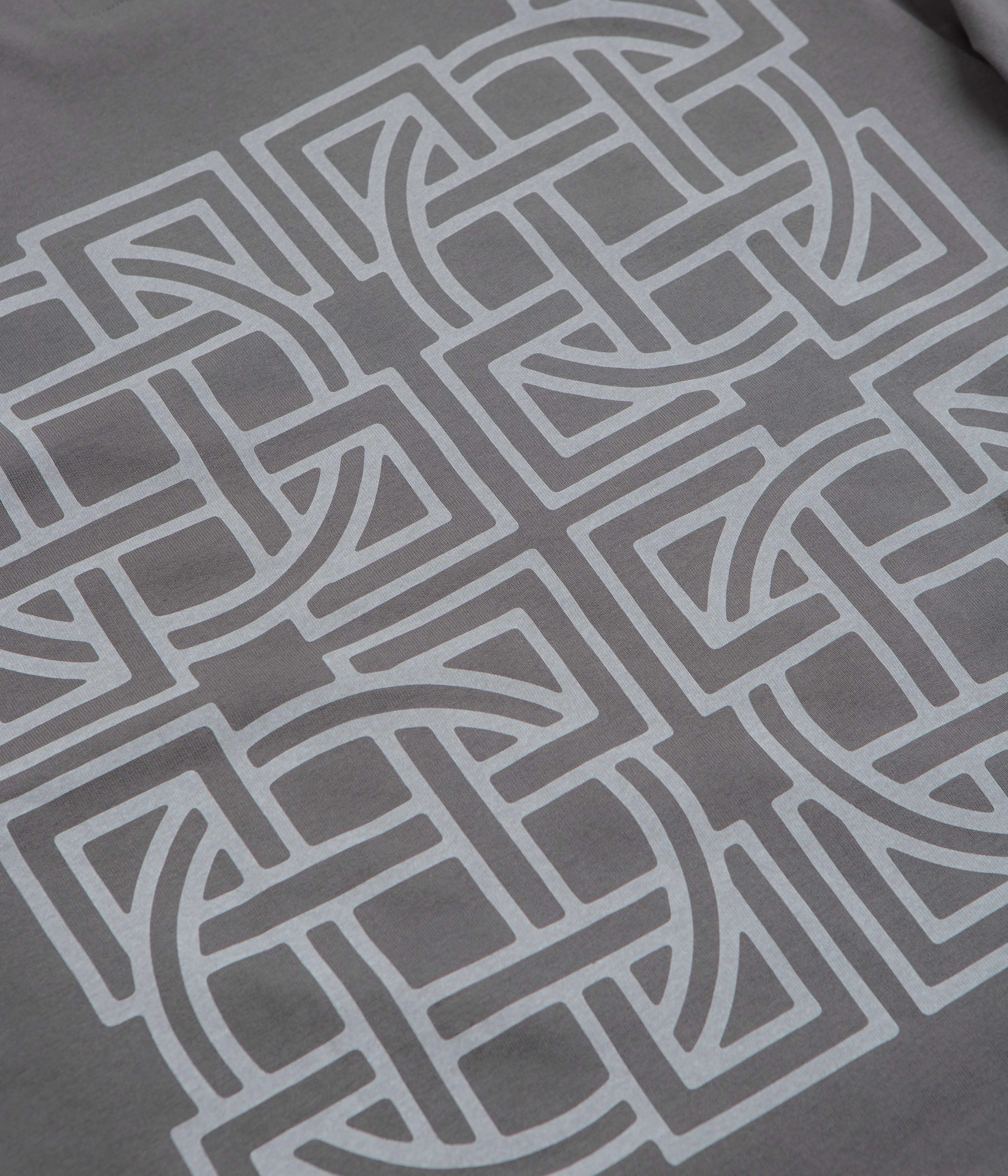 The Trilogy Tapes Cross Lattice Long Sleeve T-Shirt - Charcoal anniversary Timeless Piece