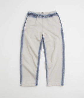 The Trilogy Tapes Overdye Open Hem Sweatpants - Grey / Blue Comfy Waistband
