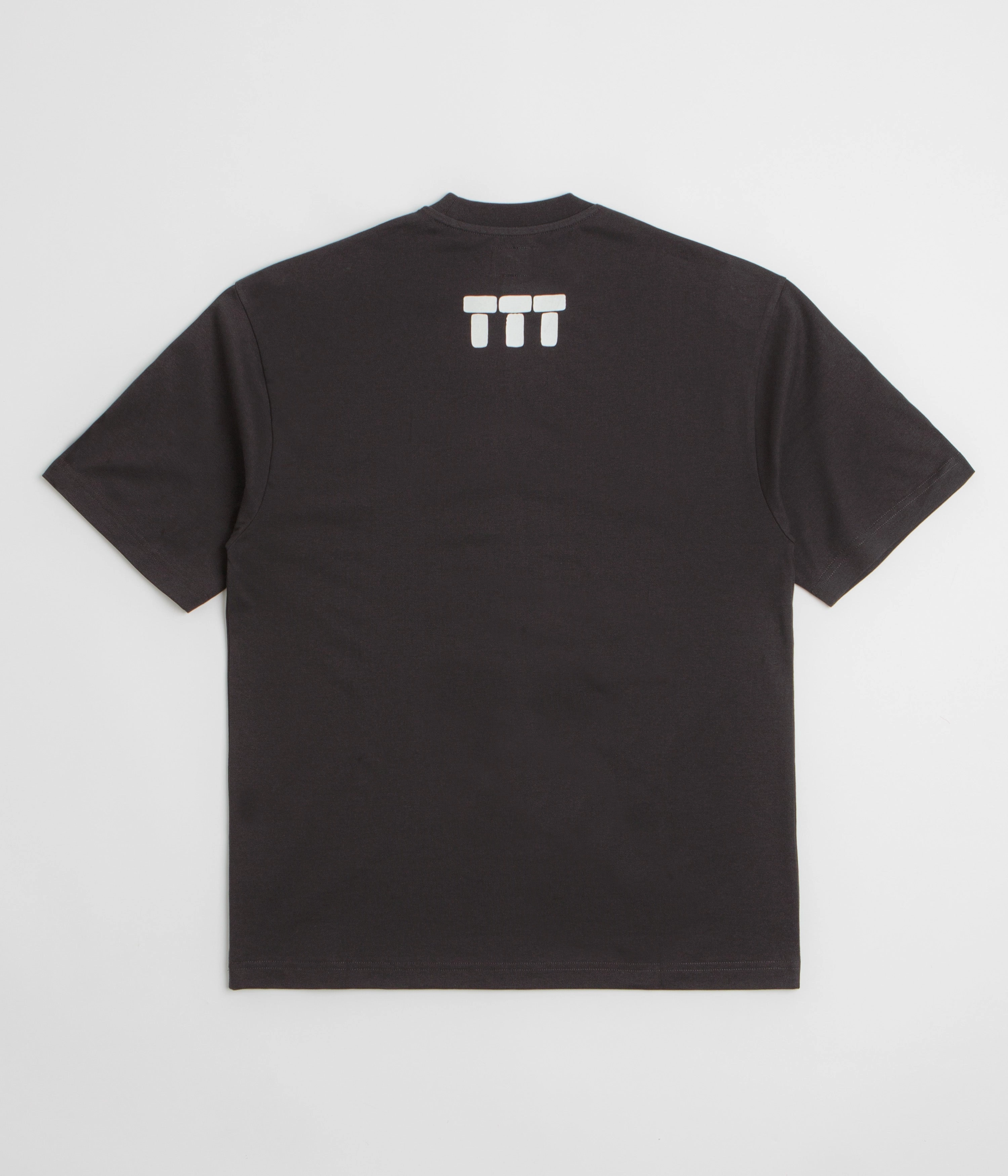 Minimalist Stitching Versatile Wardrobe Piece The Trilogy Tapes Tetris Teeth T-Shirt - Black / Glow In The Dark
