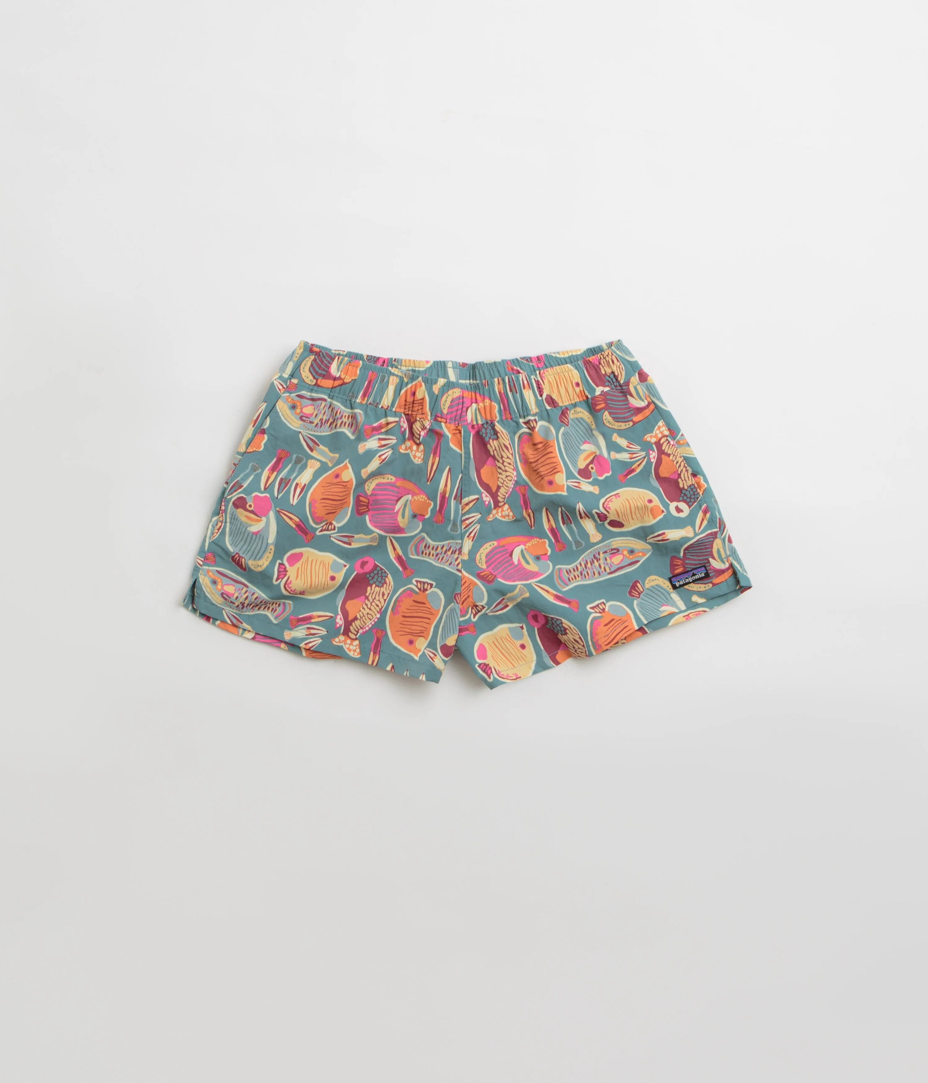 Tactical Attachment Loops Patagonia Womens Barely Baggies 2.5" Shorts - Flourish: Abundant Blue