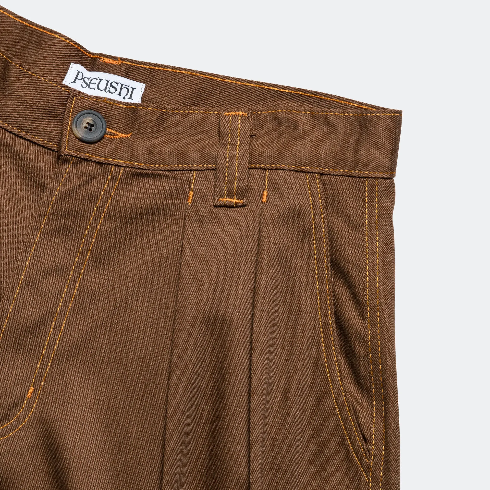 Pleated Oversized Shorts - Brown/Orange Budget - friendly Stylish Comfort
