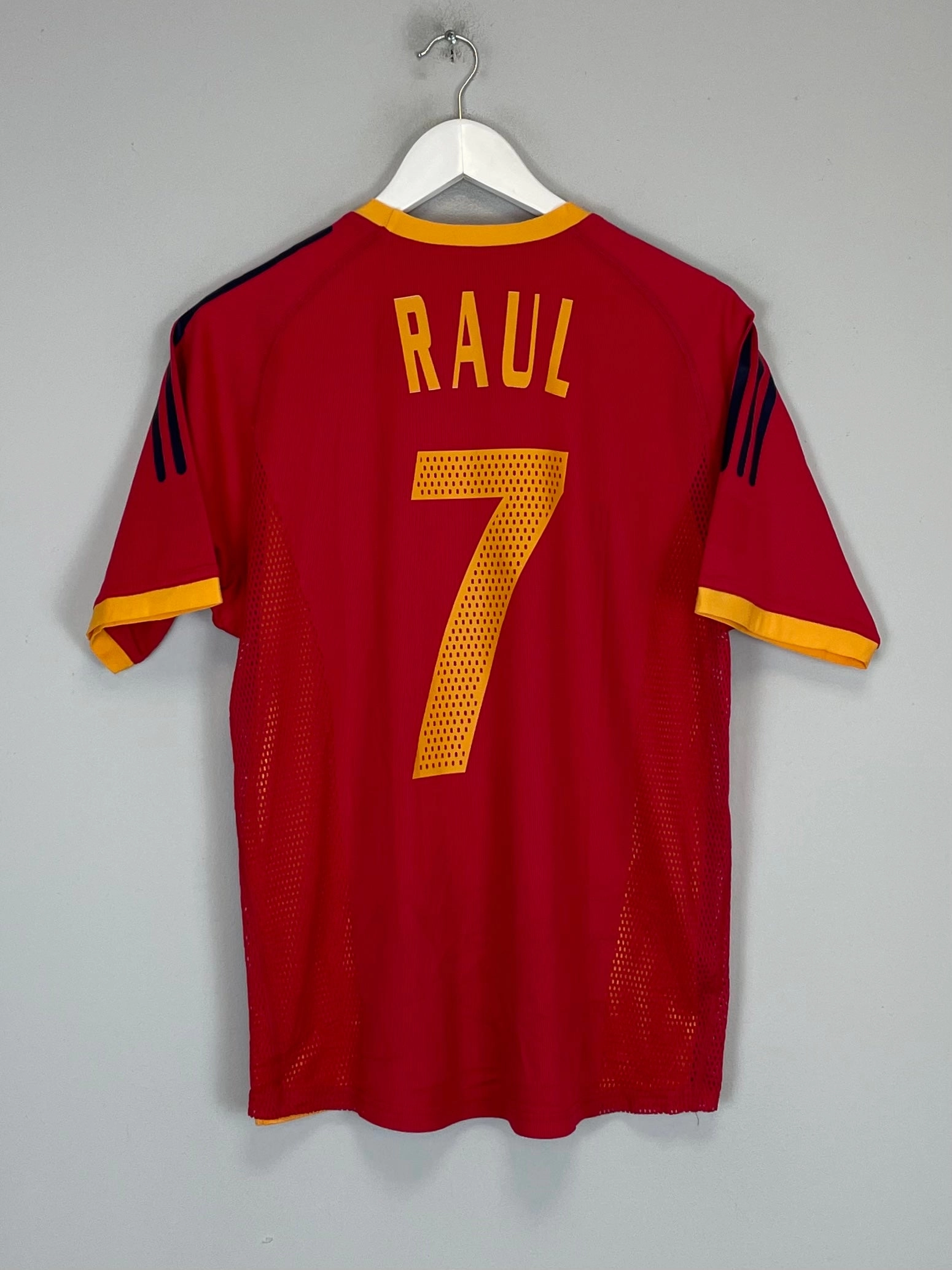 Sweat Zone Abrasion Resistant Surface 2002/04 SPAIN RAUL #7 *PLAYER ISSUE* HOME SHIRT (S) ADIDAS