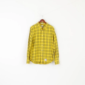 Comfort Wear Superdry Men XXL (XL) Casual Shirt Yellow Check Vintage The Dry Oxford Pocket Top