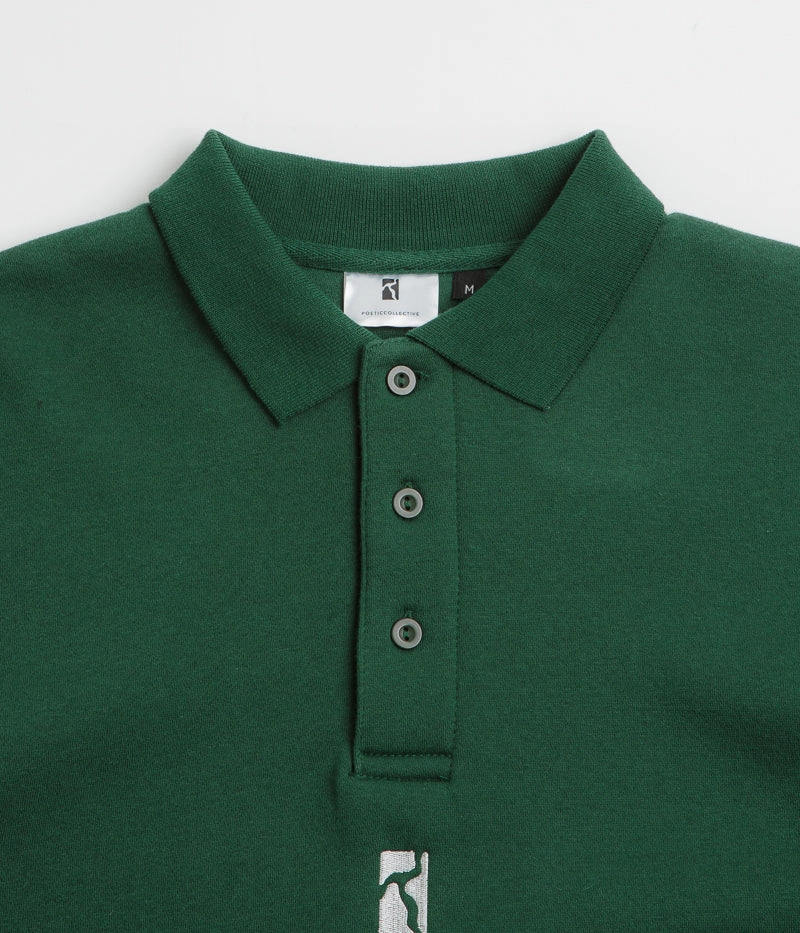 Poetic Collective Heavy Polo Sweatshirt - Bottle Green Tall Simple Layer