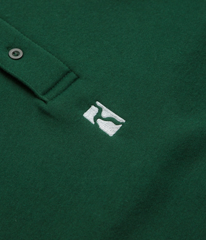 Daily Style Winter Gear Poetic Collective Heavy Polo Sweatshirt - Bottle Green