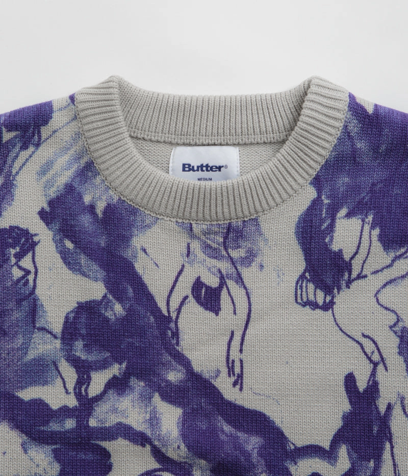 Butter Goods Davide Knit Sweatshirt - Grey product date night charm adults