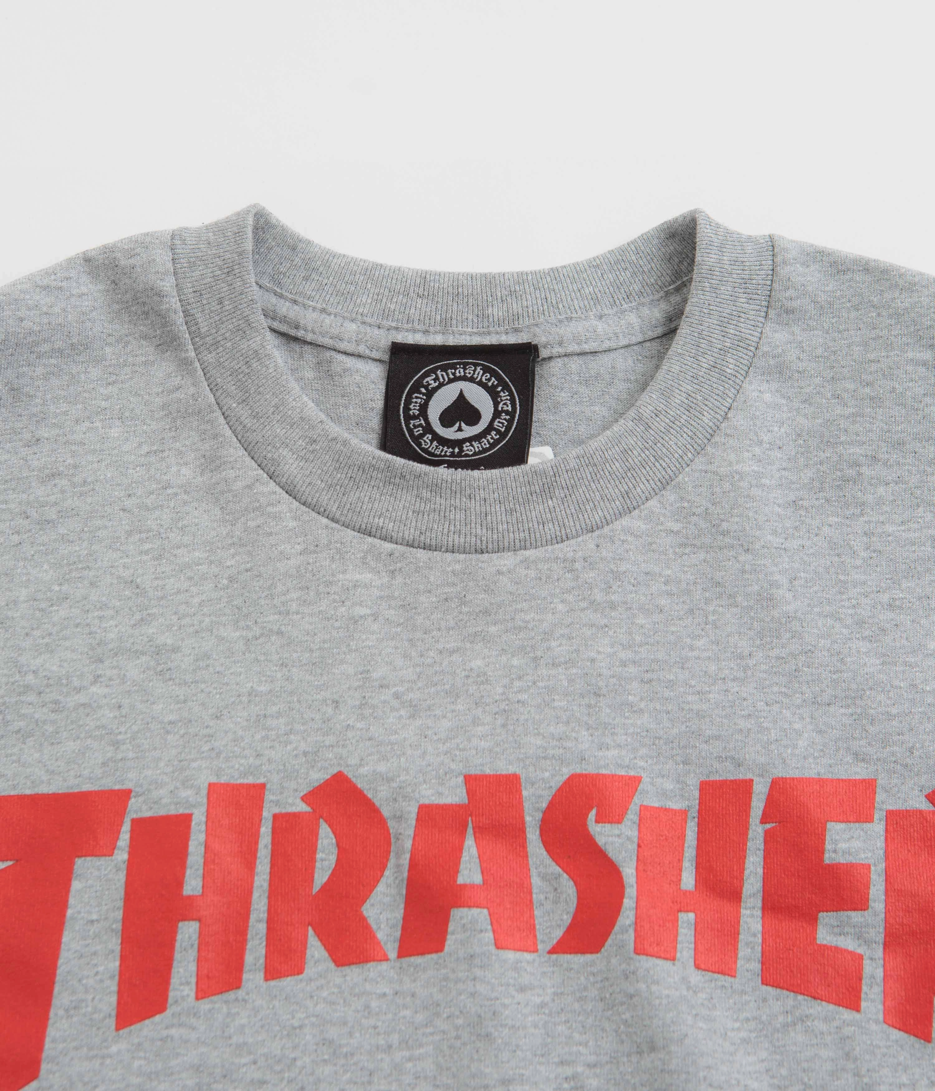 Fit For Movement Thrasher Skate Mag T-Shirt - Grey / Red