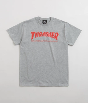 Thrasher Skate Mag T-Shirt - Grey / Red Outdoor Leisure Look