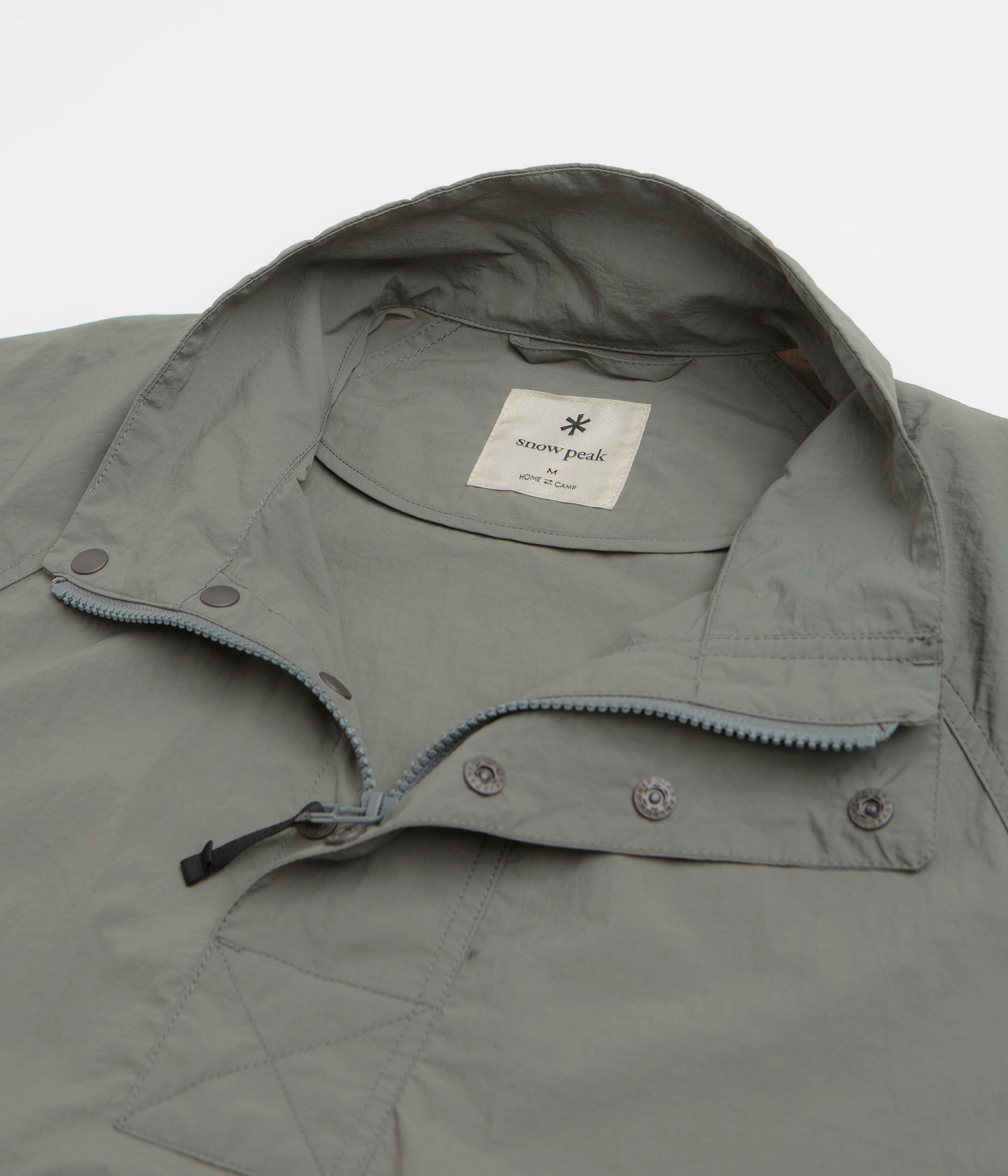 Snow Peak Nylon Tussah Anorak - Light Olive Flexible Seams work event