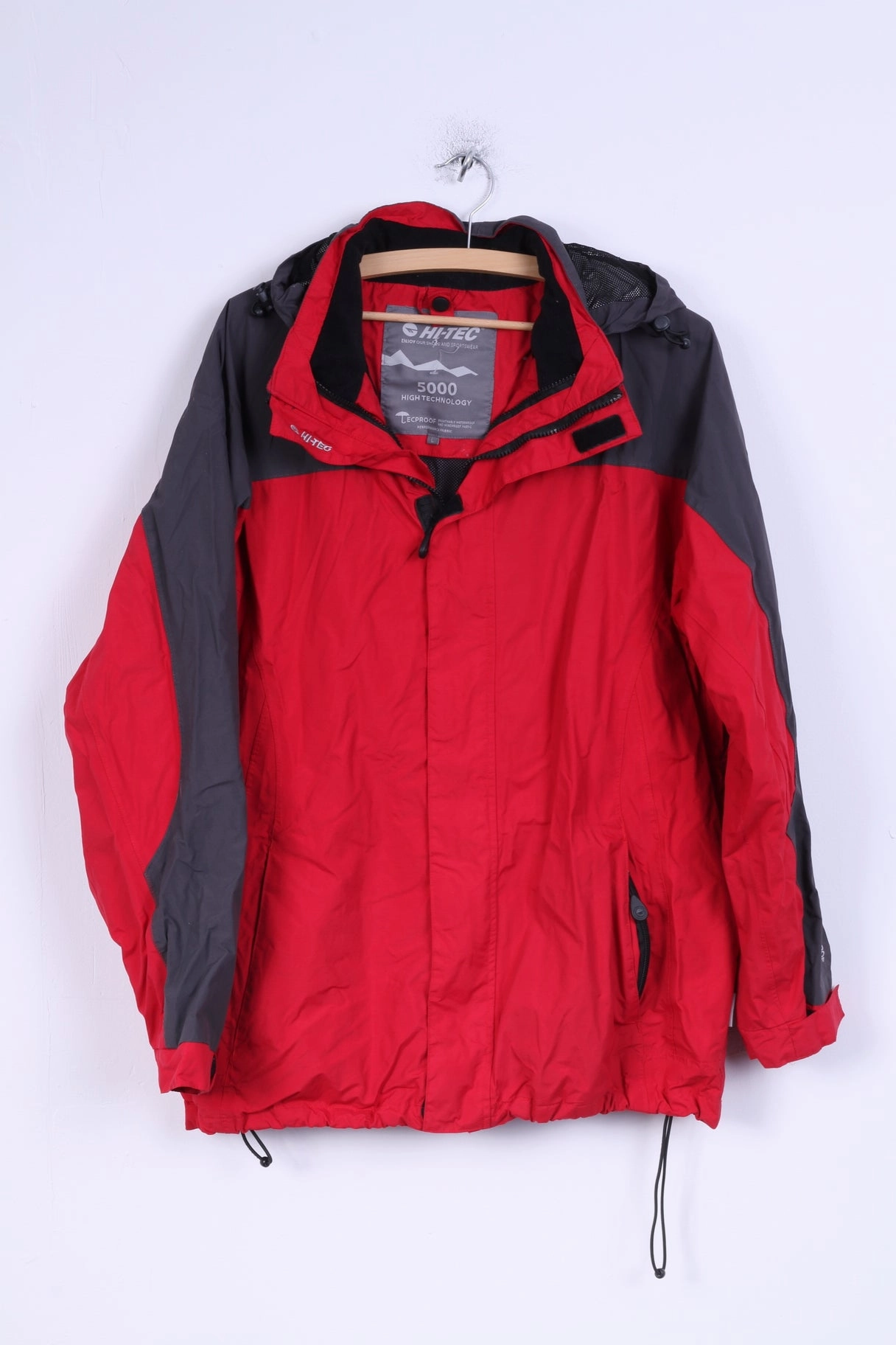 outdoor barbecue Hi-Tec Mens L Jacket Red Nylon Breathable Waterproof Windproof