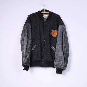 Throwbacks DeLong Washington Redskins NFL Men XL Jacket Black Bomber Vintage Top Thank