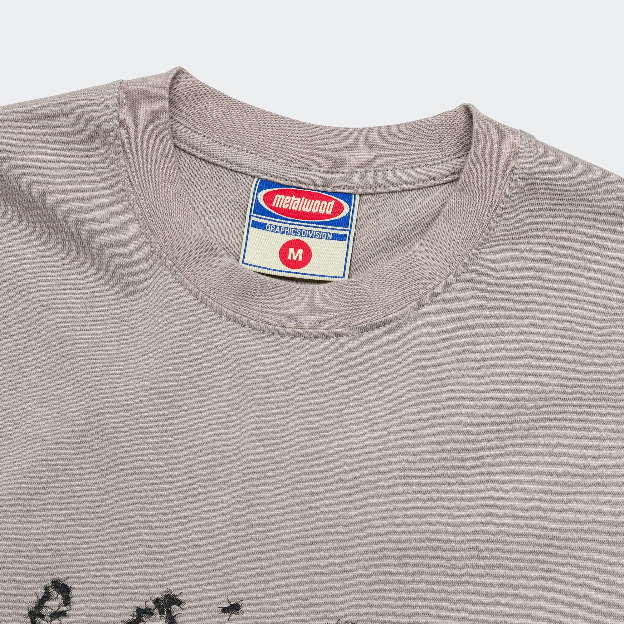 Flies T-Shirt - Taupe LowImpactDye Ribbed Collar Trim