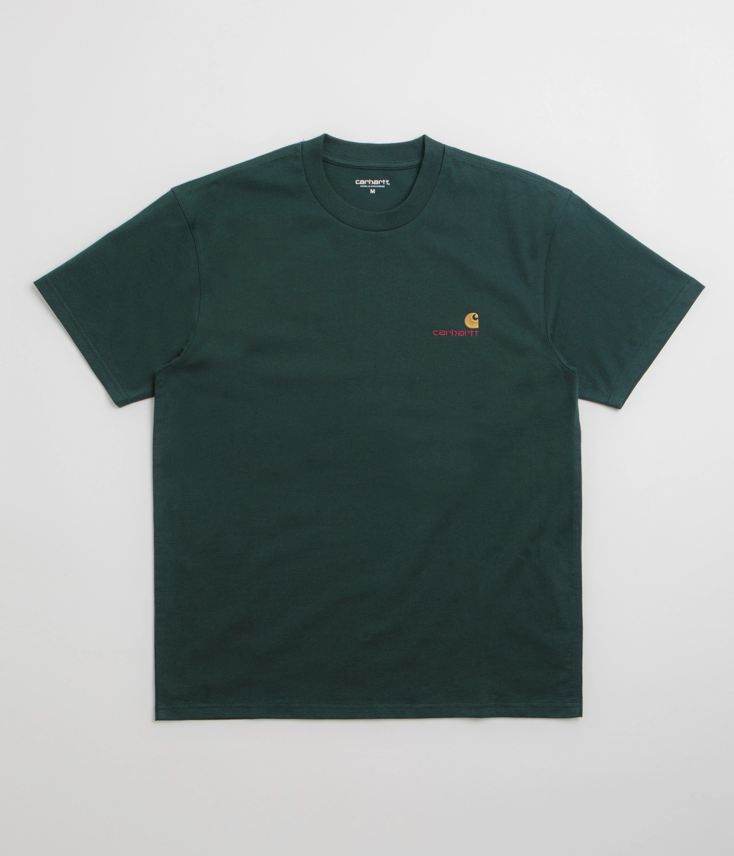 Carhartt American Script T-Shirt - Dark Fir Party fun Anti-static