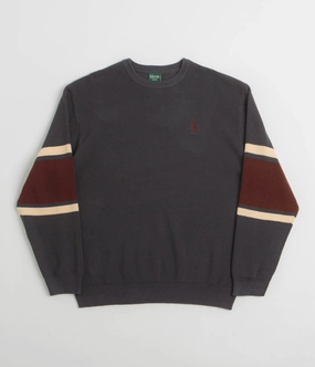 Soft Feel Pass Port Organic Cotton Stripe Knit Sweatshirt - Slate
