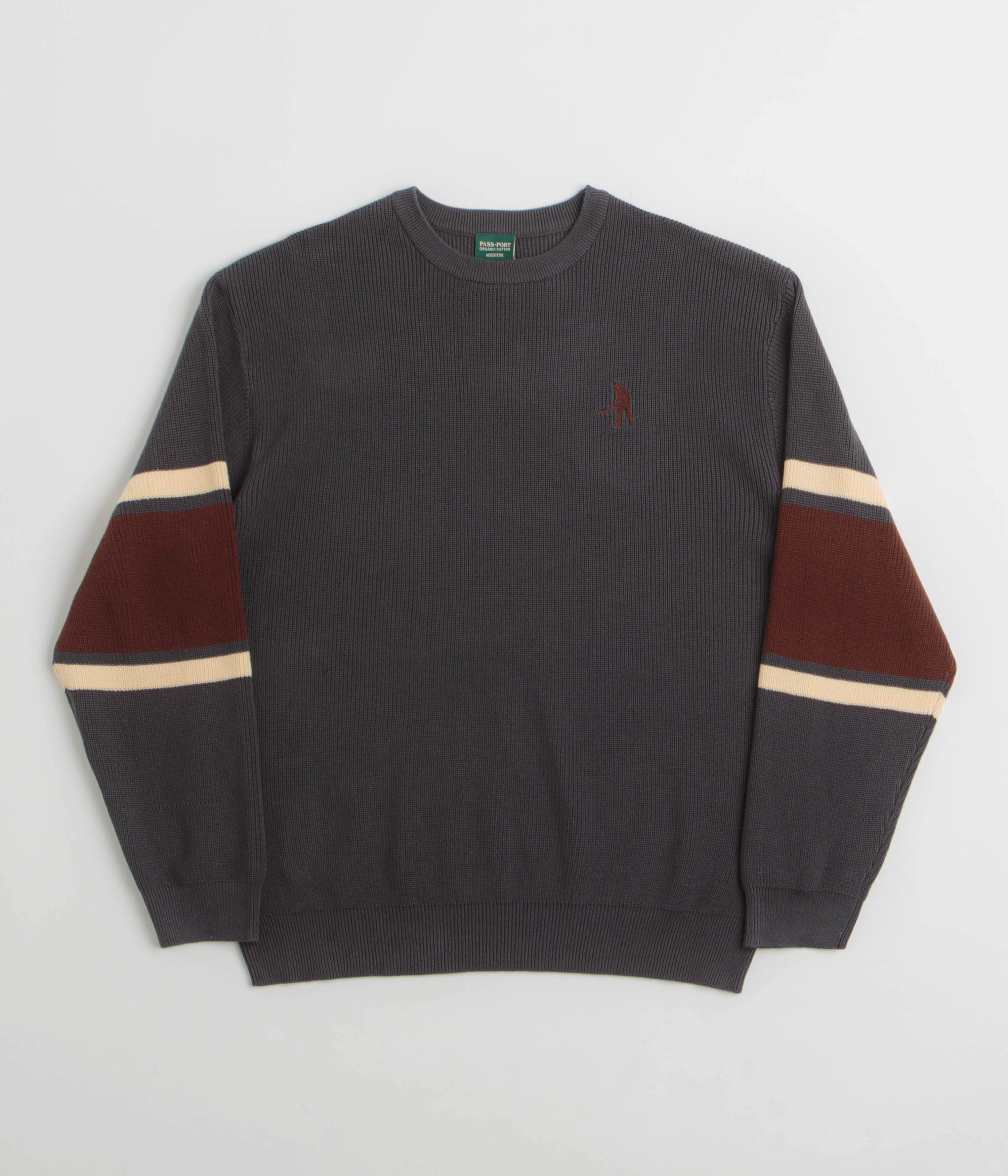 Soft Feel Pass Port Organic Cotton Stripe Knit Sweatshirt - Slate