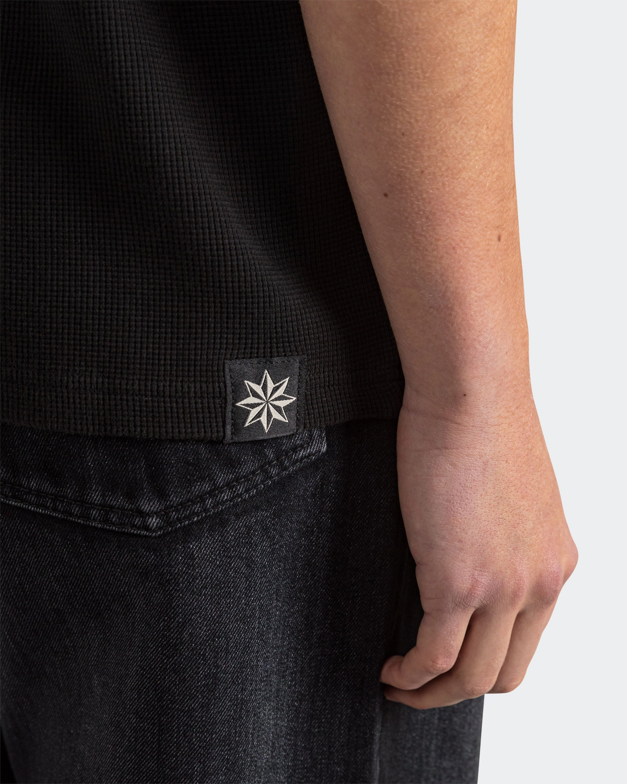 All-Purpose Wear Waffle Boxy Tee - Black