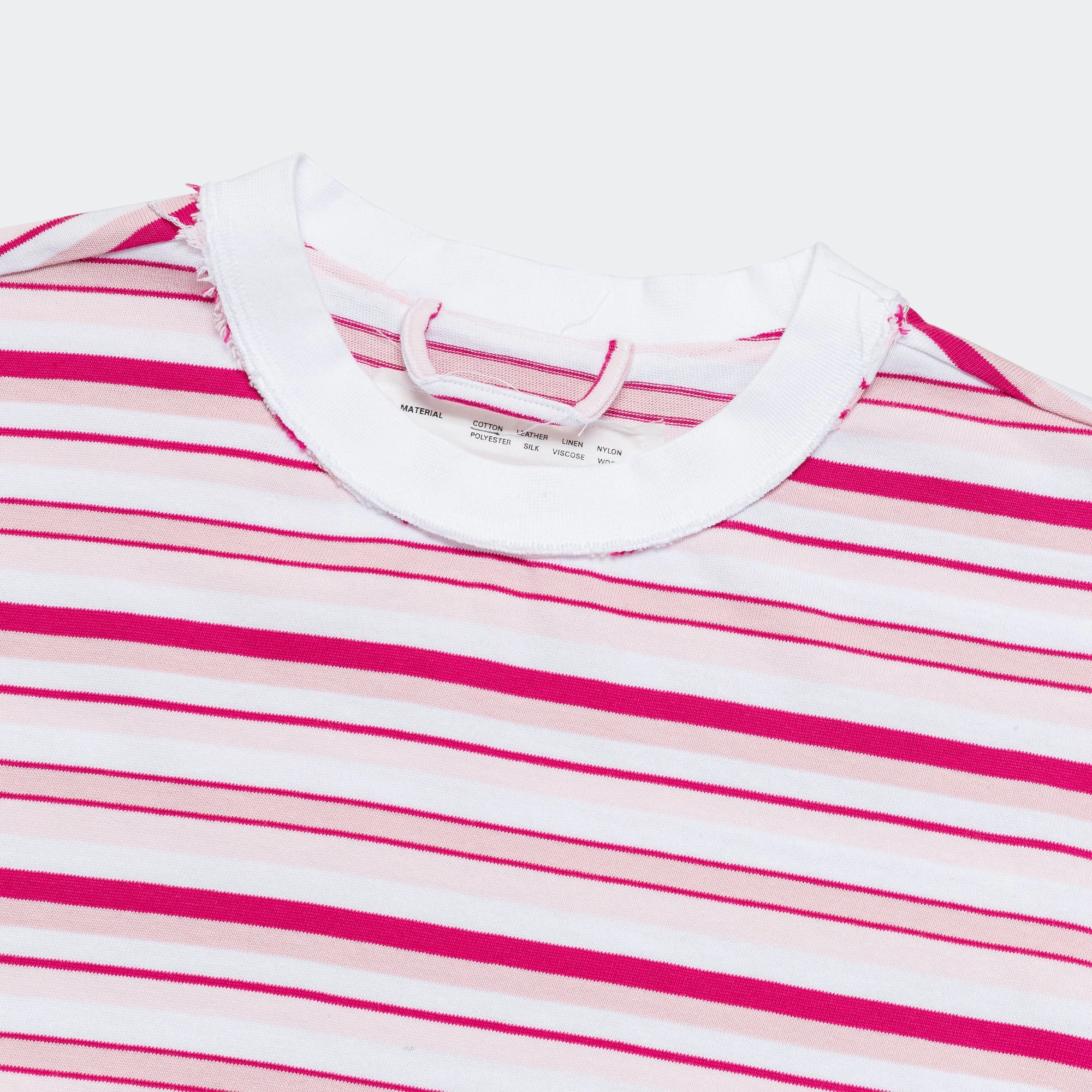 Big Tee - Heavy Jersey Pink Stripes Minimalist fashion Reinforced Shoulder Seams
