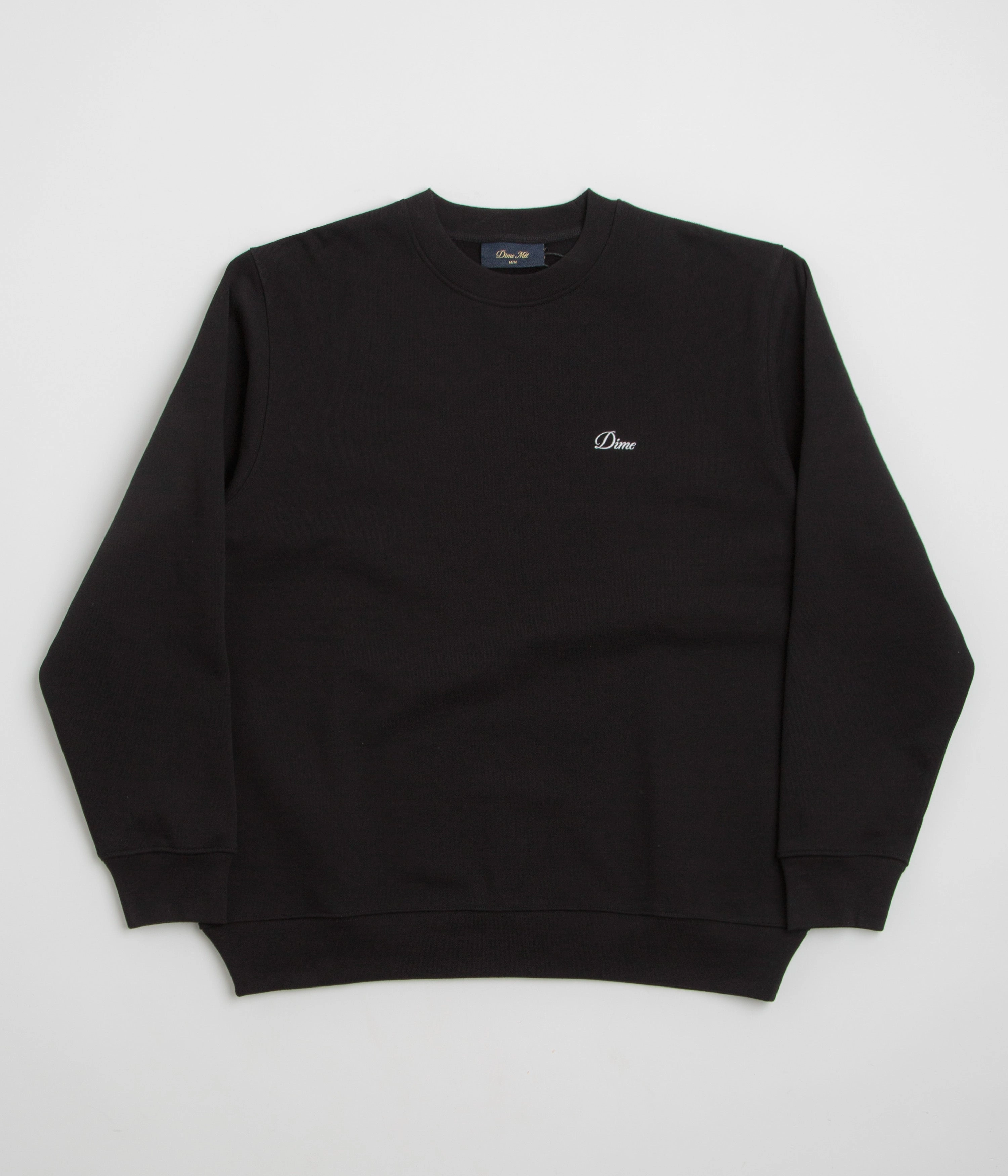 Dime Cursive Small Logo Crewneck Sweatshirt - Black Urban Look