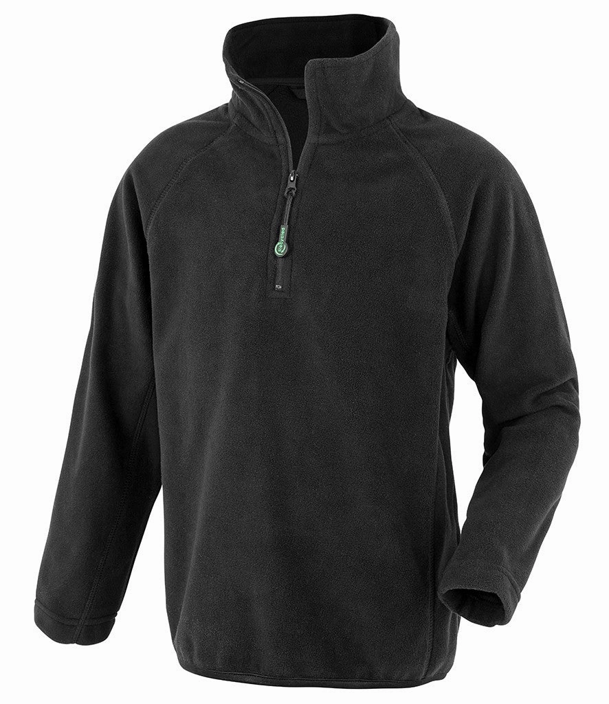 Trekking Gear Genuine Recycled Kids Zip Neck Microfleece | BLACK