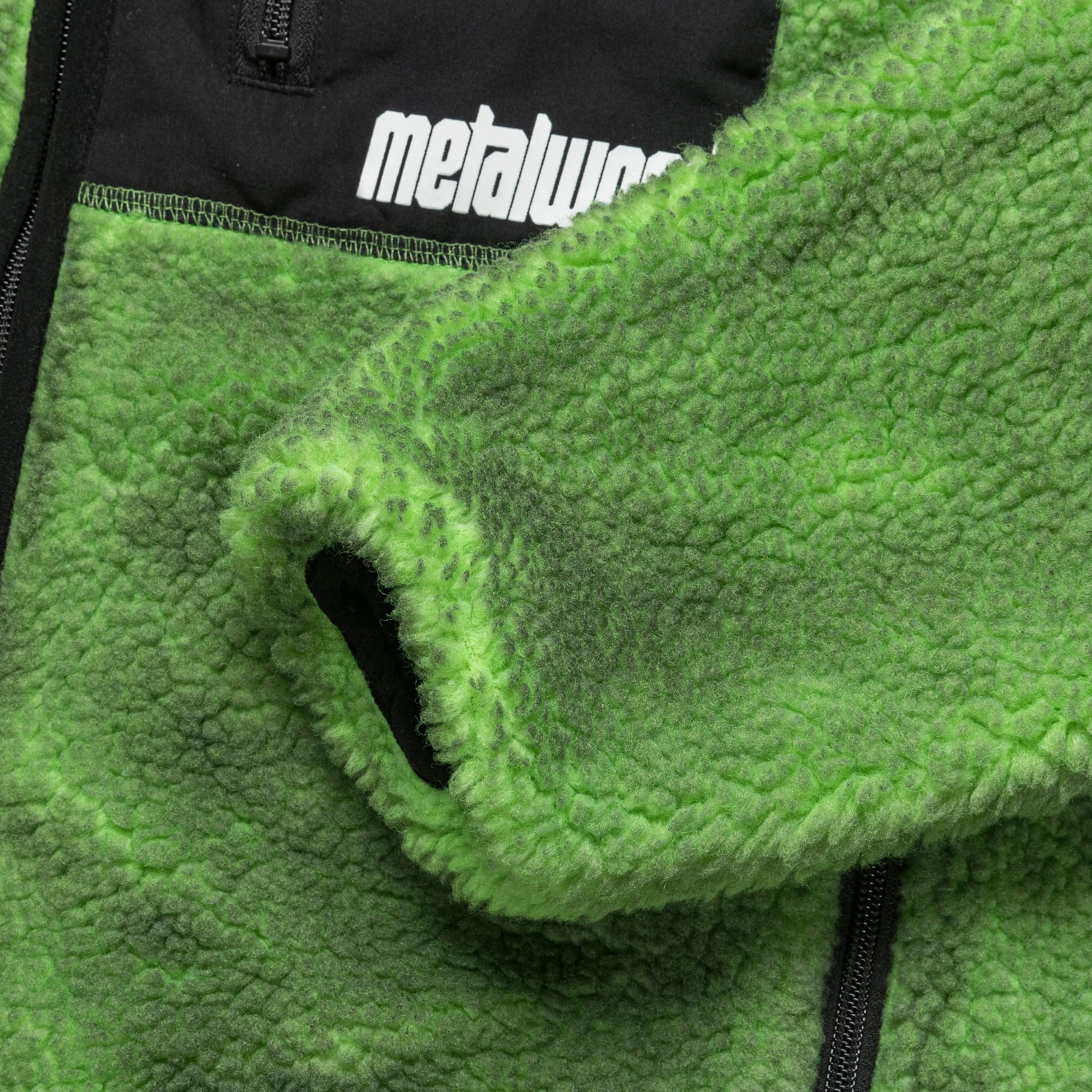 Painted Sherpa Fleece Lined Jacket - Green Everyday Layer Style WaterRepellentExterior