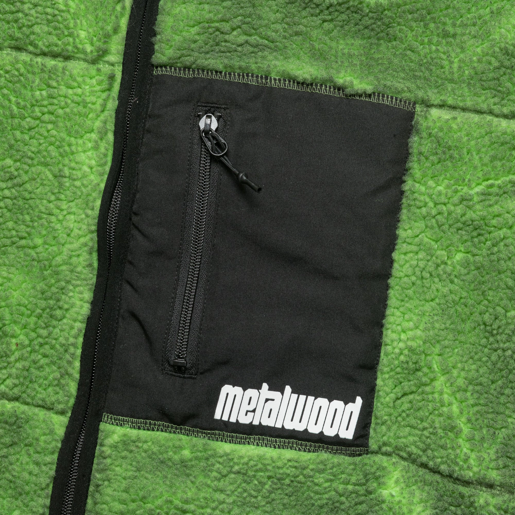 Painted Sherpa Fleece Lined Jacket - Green Versatile Fit Layer