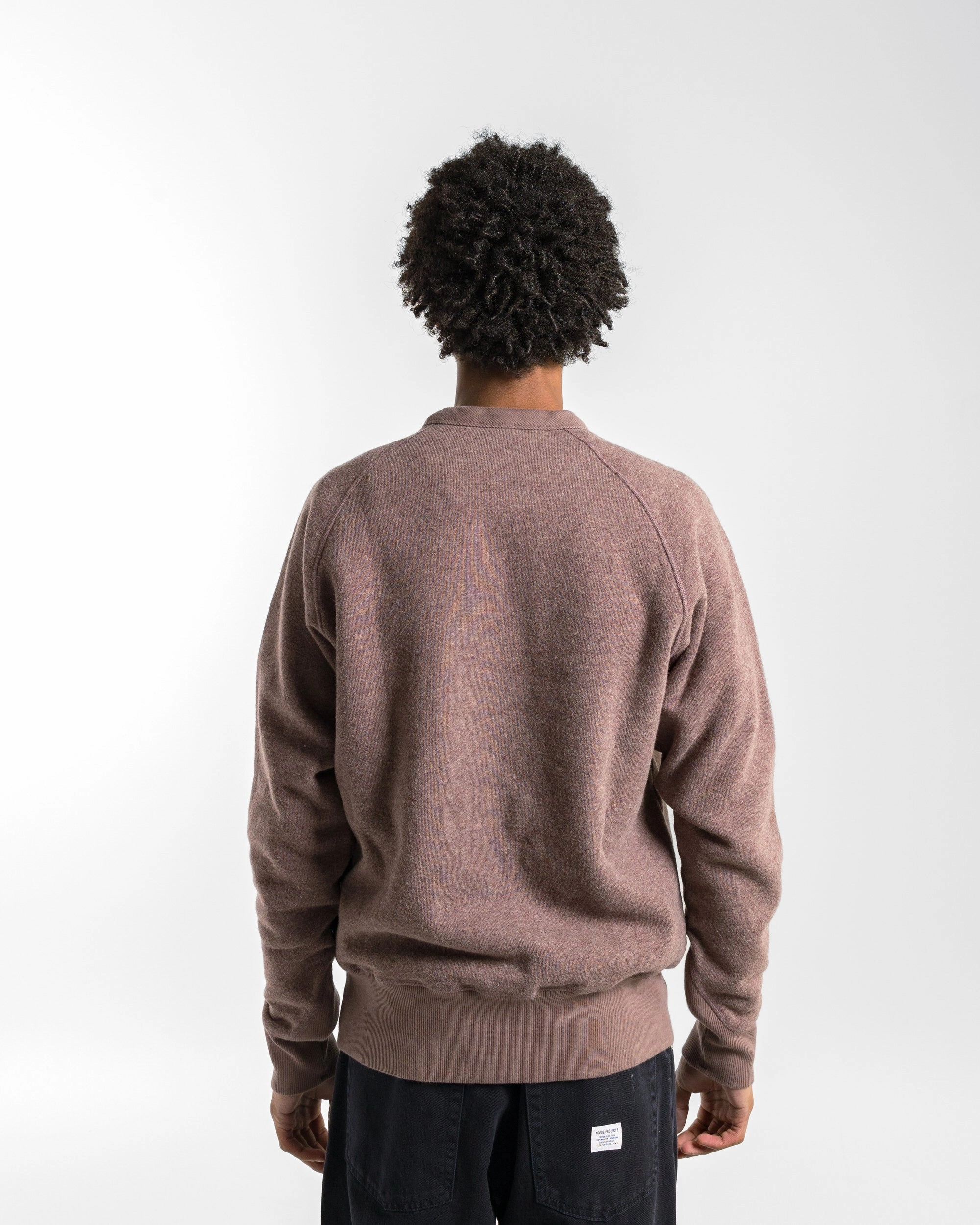 Marten Relaxed Cotton Wool Sweatshirt - Walnut Drawstring Relaxed Fit Hoodie