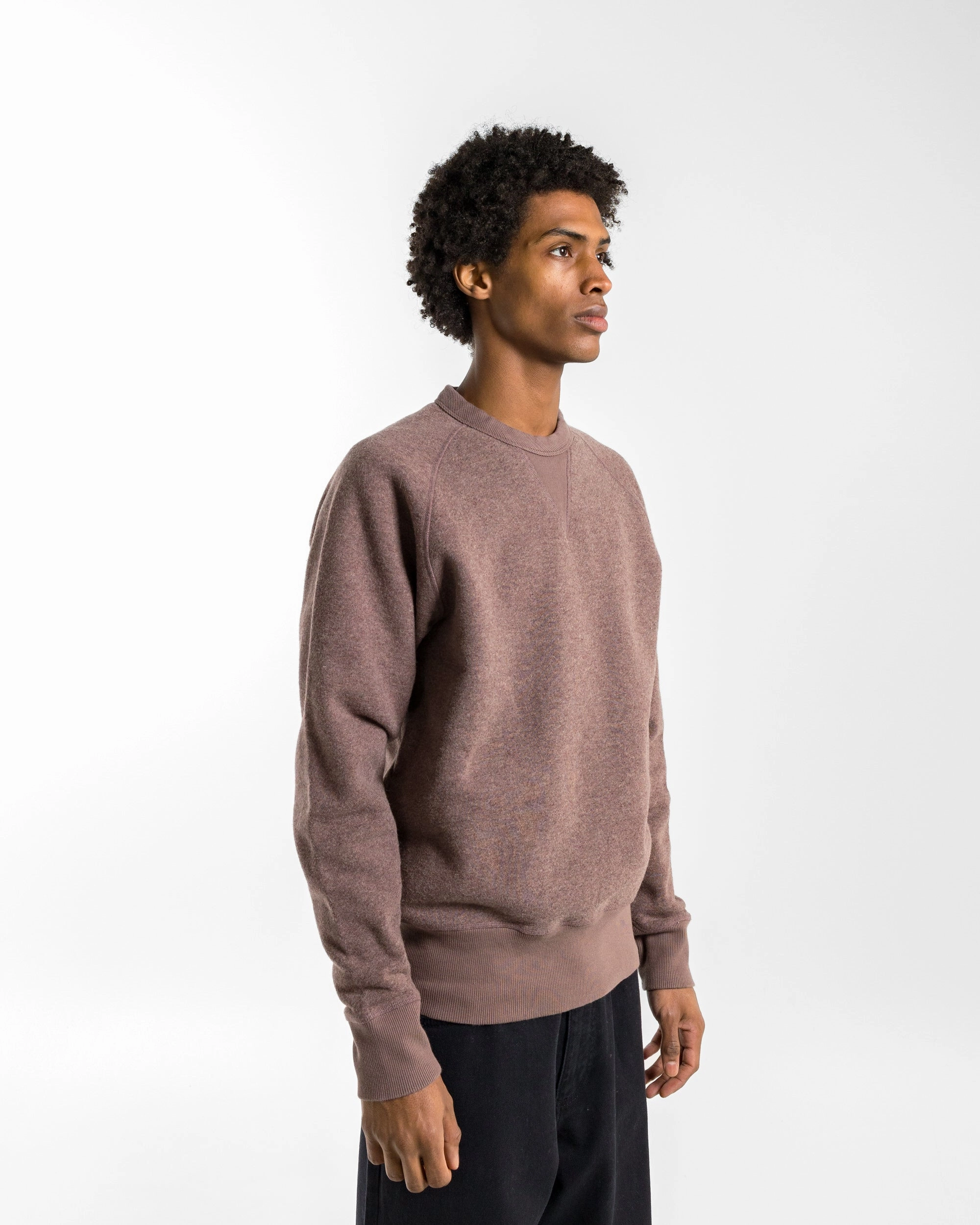Marten Relaxed Cotton Wool Sweatshirt - Walnut Lounge Fit