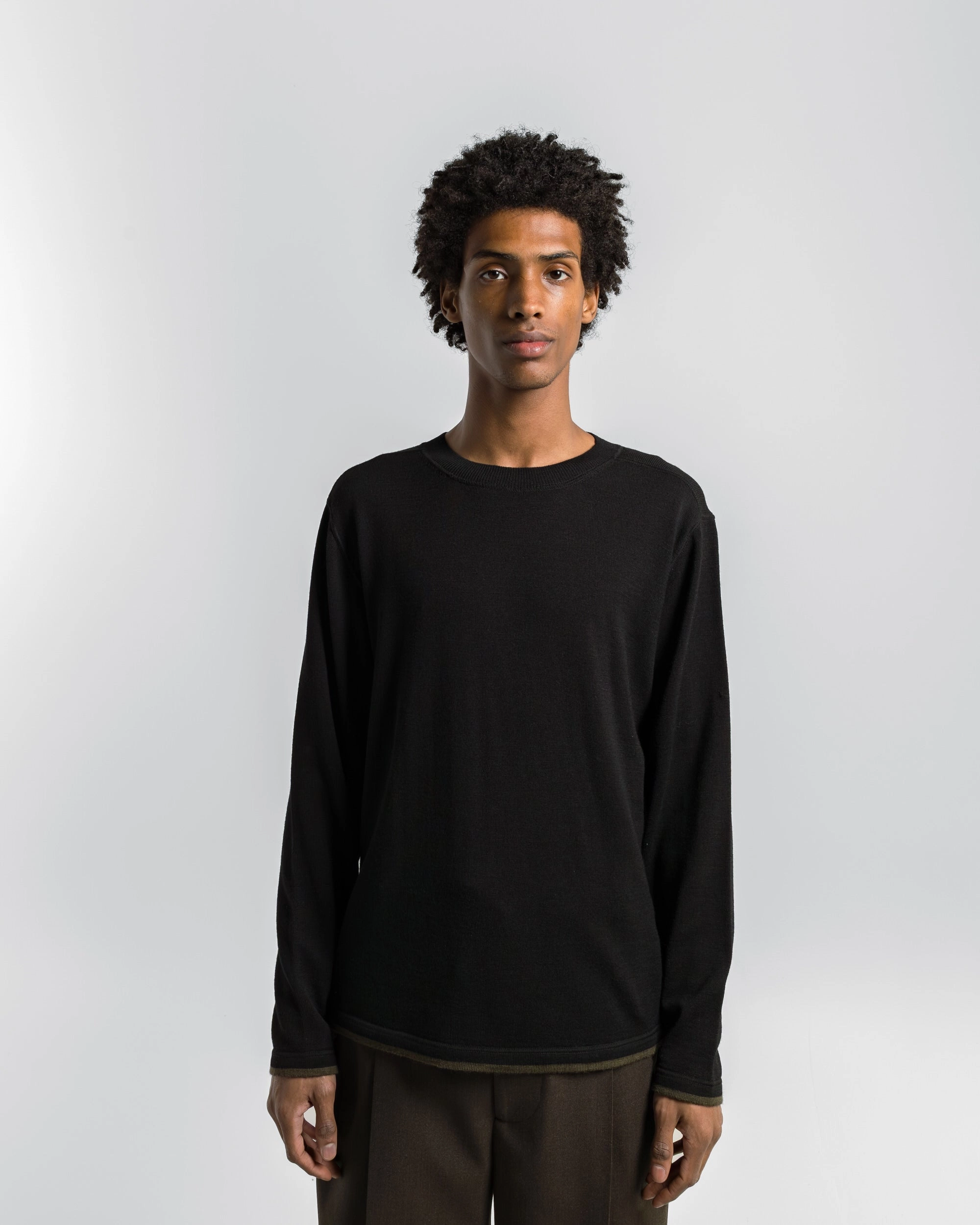 Timeless Layer Tipped Thermal - Black Fine Merino Wool