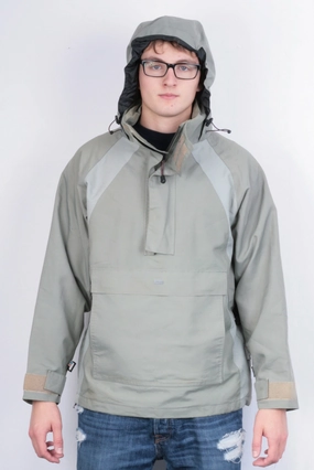 Loop Fastened Hood Tog24 Mens S Jacket Green Hood Anorak Nylon Parka Performance Clothing Systems