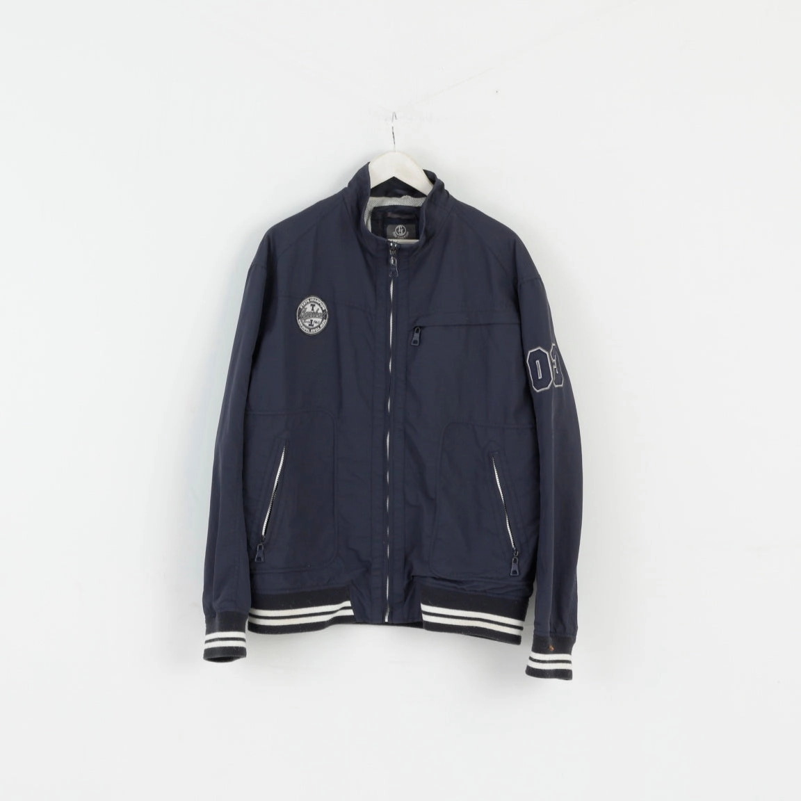 Tom Tompson Men 3XL (2XL) Jacket Navy Nylon Zip Up Detroit Tigers Champion Baseball performance day